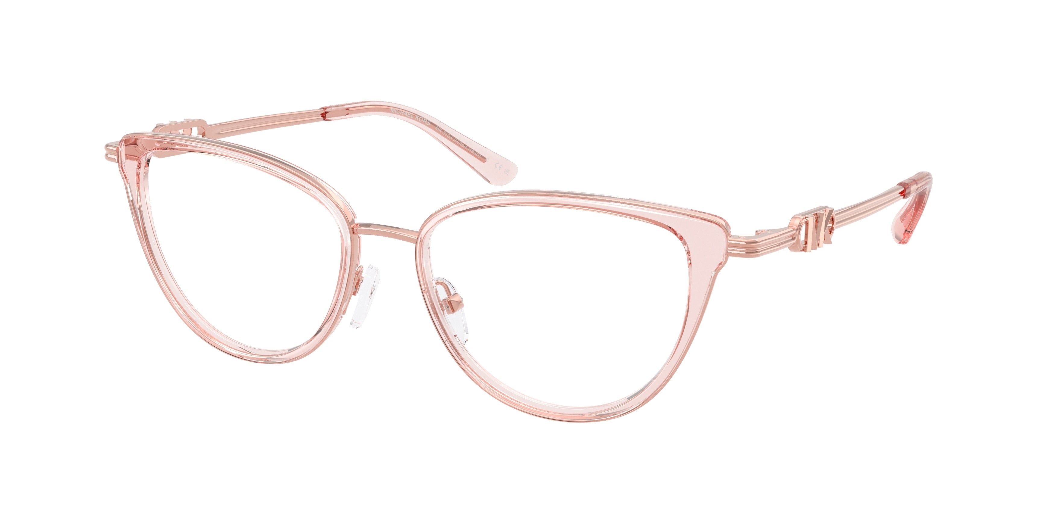 Michael Kors HILTON HEAD MK3103 Cat Eye Eyeglasses  3101-Pink Transparent 53-140-17 - Color Map Pink