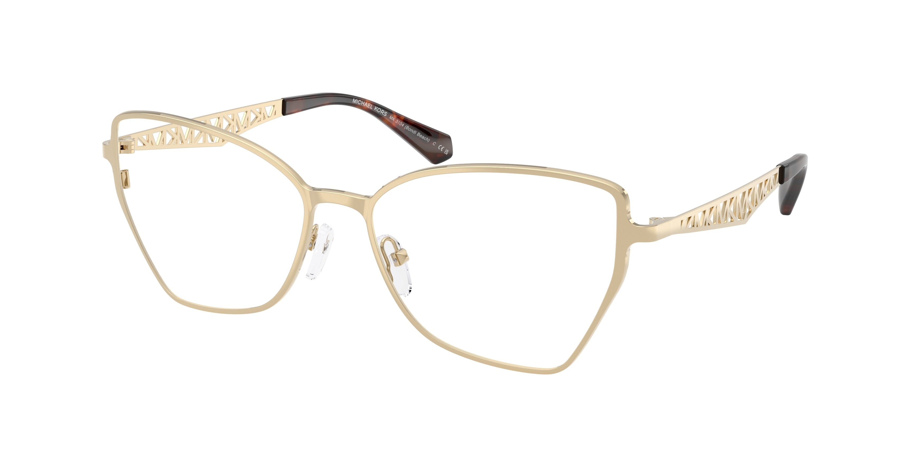 Michael Kors BONDI BEACH MK3104 Square Eyeglasses  1014-Light Gold 56-140-16 - Color Map Gold