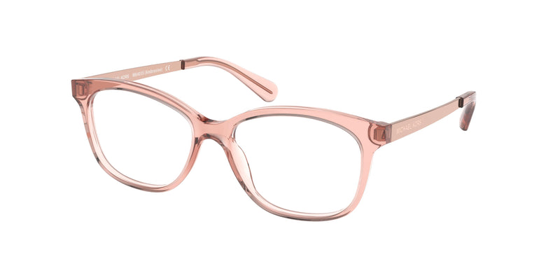 Michael Kors AMBROSINE MK4035 Rectangle Eyeglasses  3689-Transparent Mulberry 53-135-15 - Color Map Pink