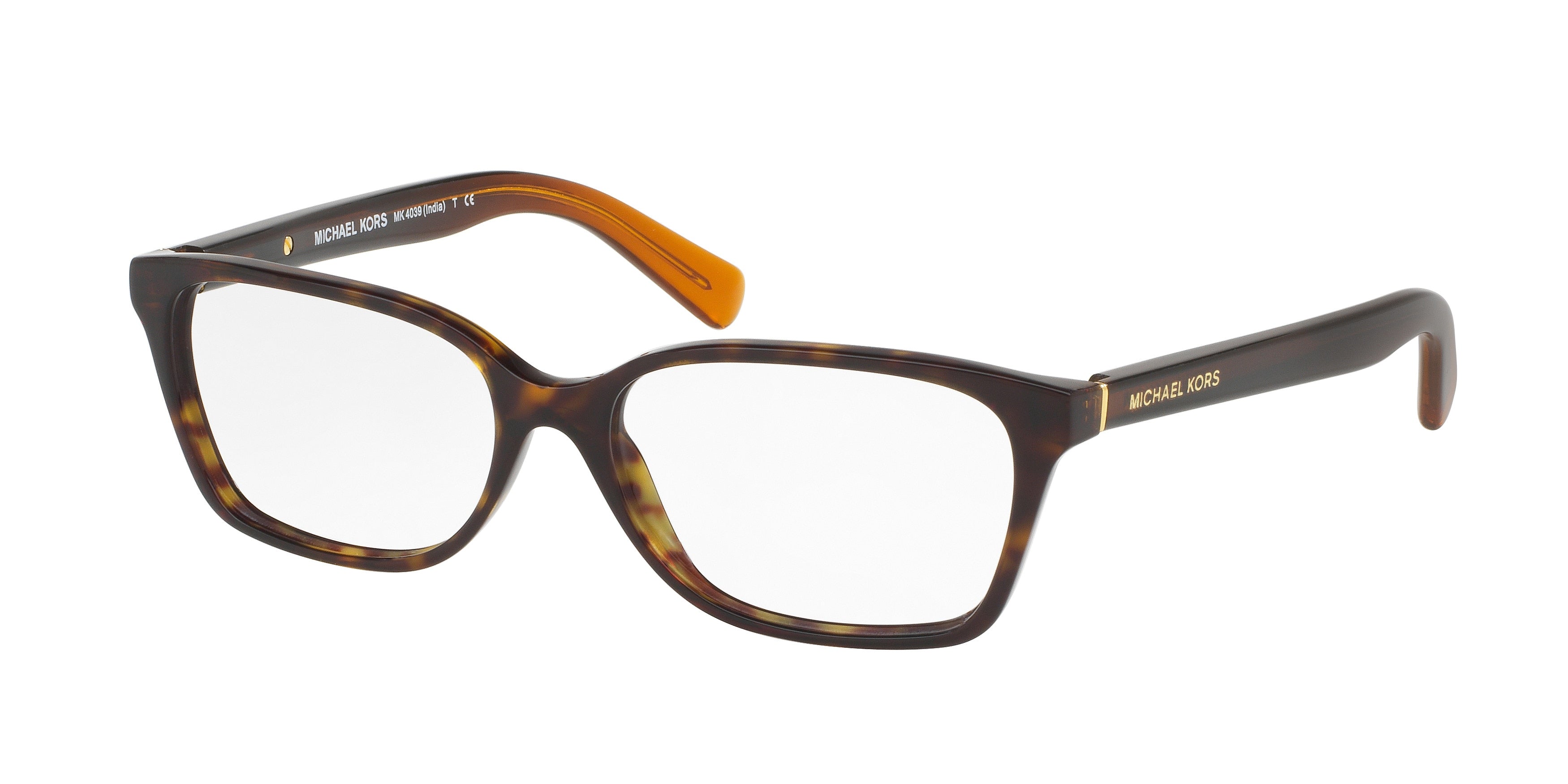 Michael Kors INDIA MK4039 Rectangle Eyeglasses  3217-Dark Tortoise 54-135-15 - Color Map Tortoise