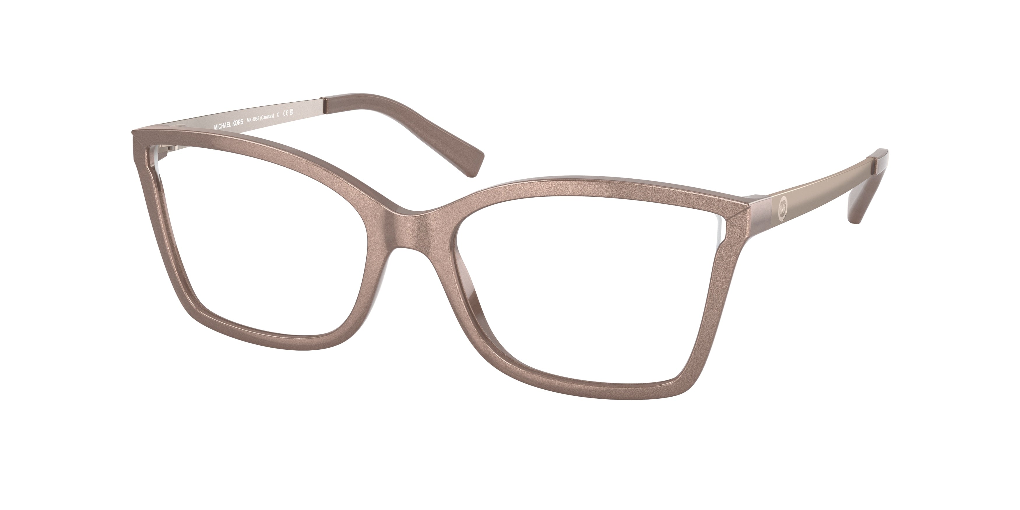 Michael Kors CARACAS MK4058 Rectangle Eyeglasses  3919-Blush Camel Pearlized 54-135-17 - Color Map Beige