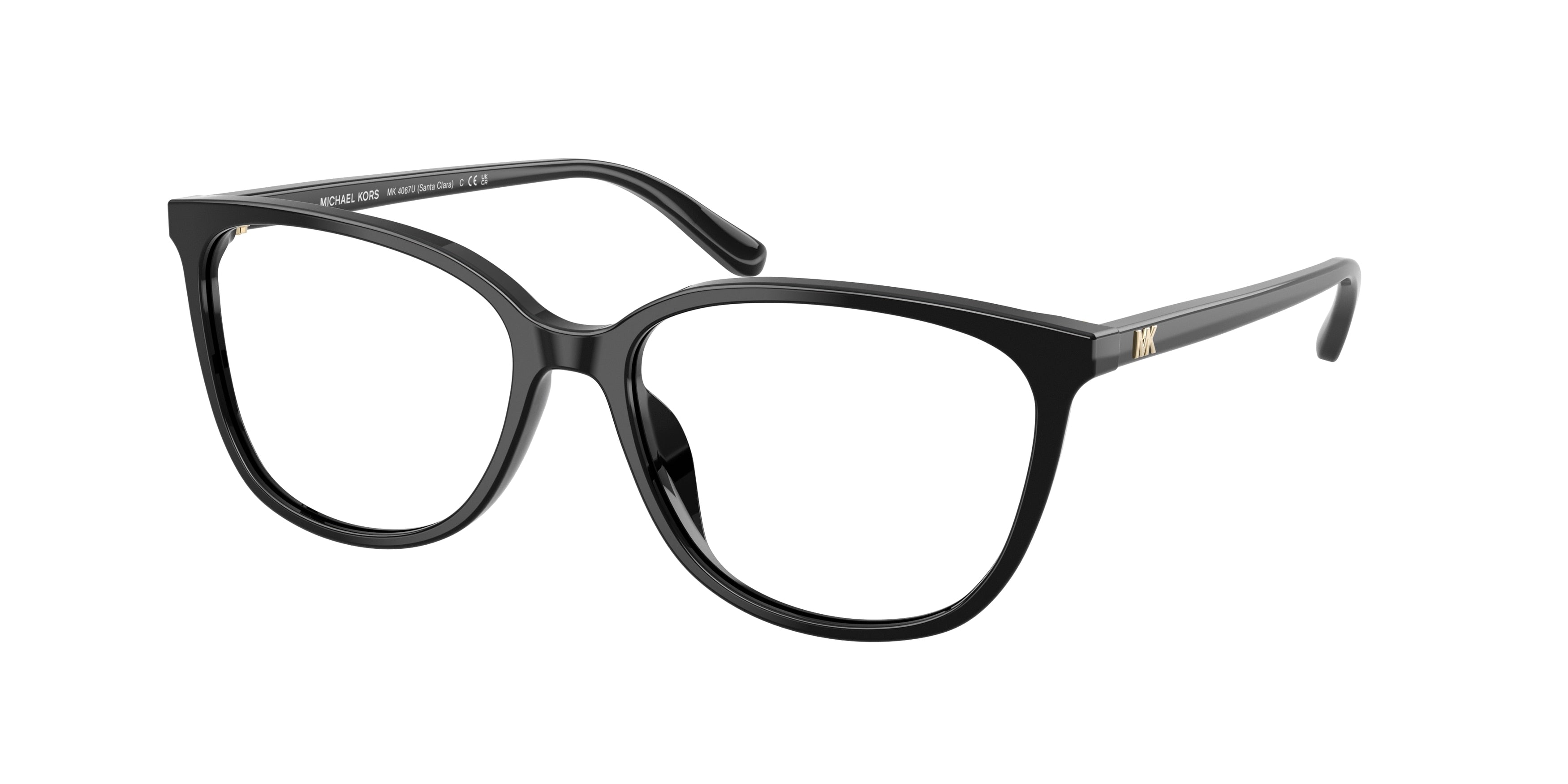 Michael Kors SANTA CLARA MK4067U Rectangle Eyeglasses  3005-Black 57-140-16 - Color Map Black