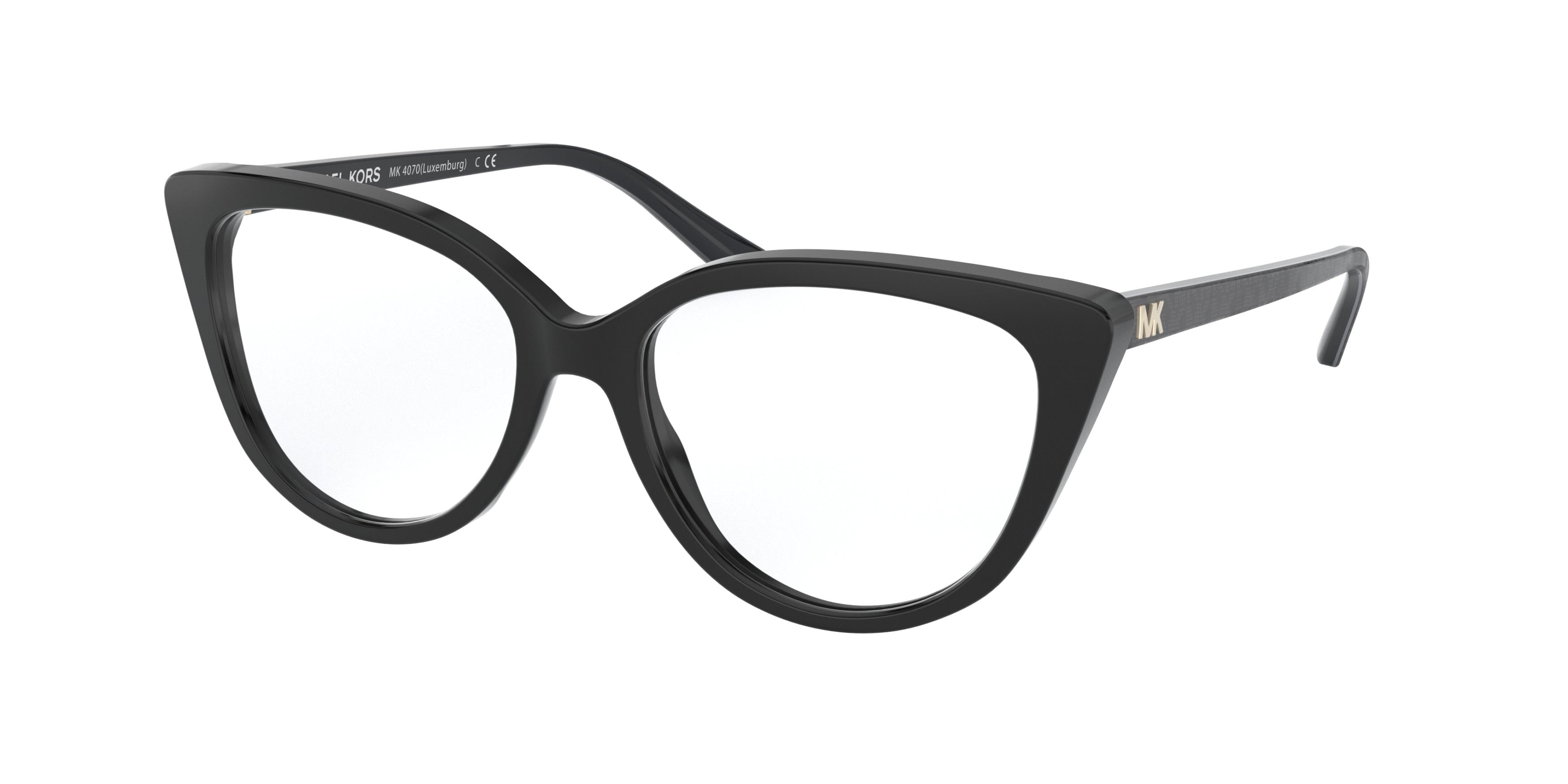 Michael Kors LUXEMBURG MK4070 Cat Eye Eyeglasses  3005-Black 52-140-17 - Color Map Black