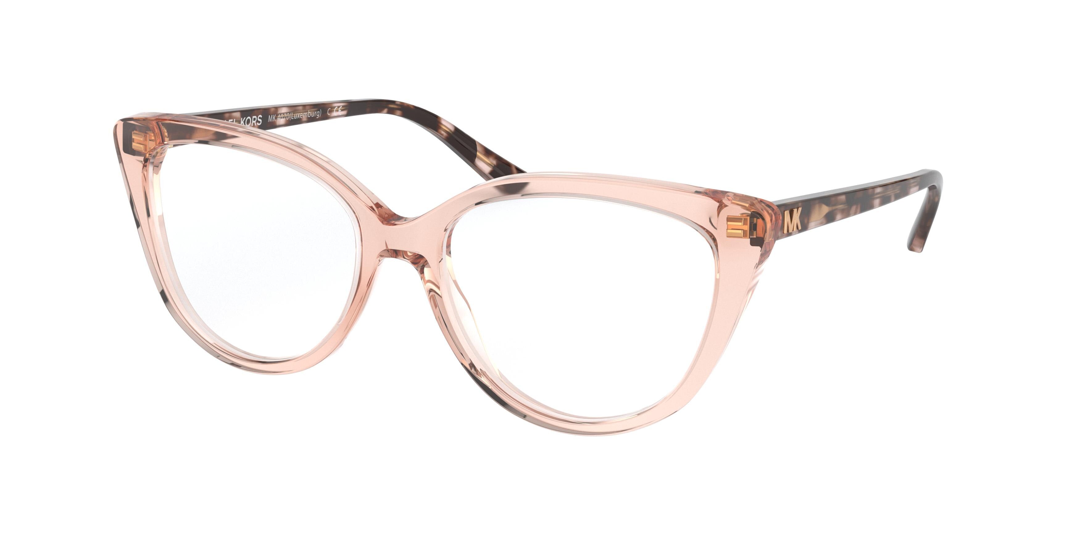 Michael Kors LUXEMBURG MK4070 Cat Eye Eyeglasses  3599-Transparent Peach 52-140-17 - Color Map Orange