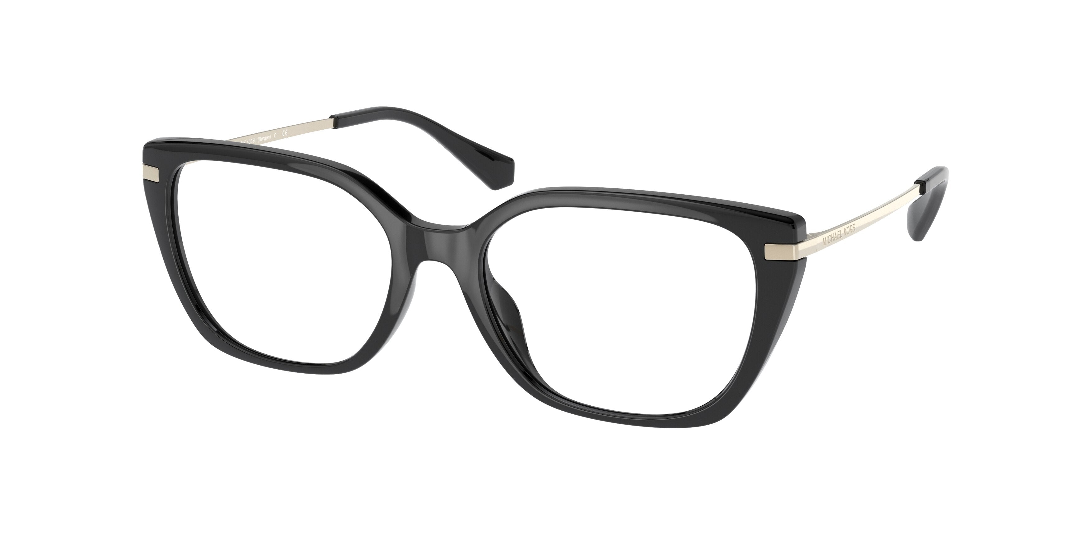 Michael Kors BERGEN MK4083U Pillow Eyeglasses  3005-Black 53-140-17 - Color Map Black