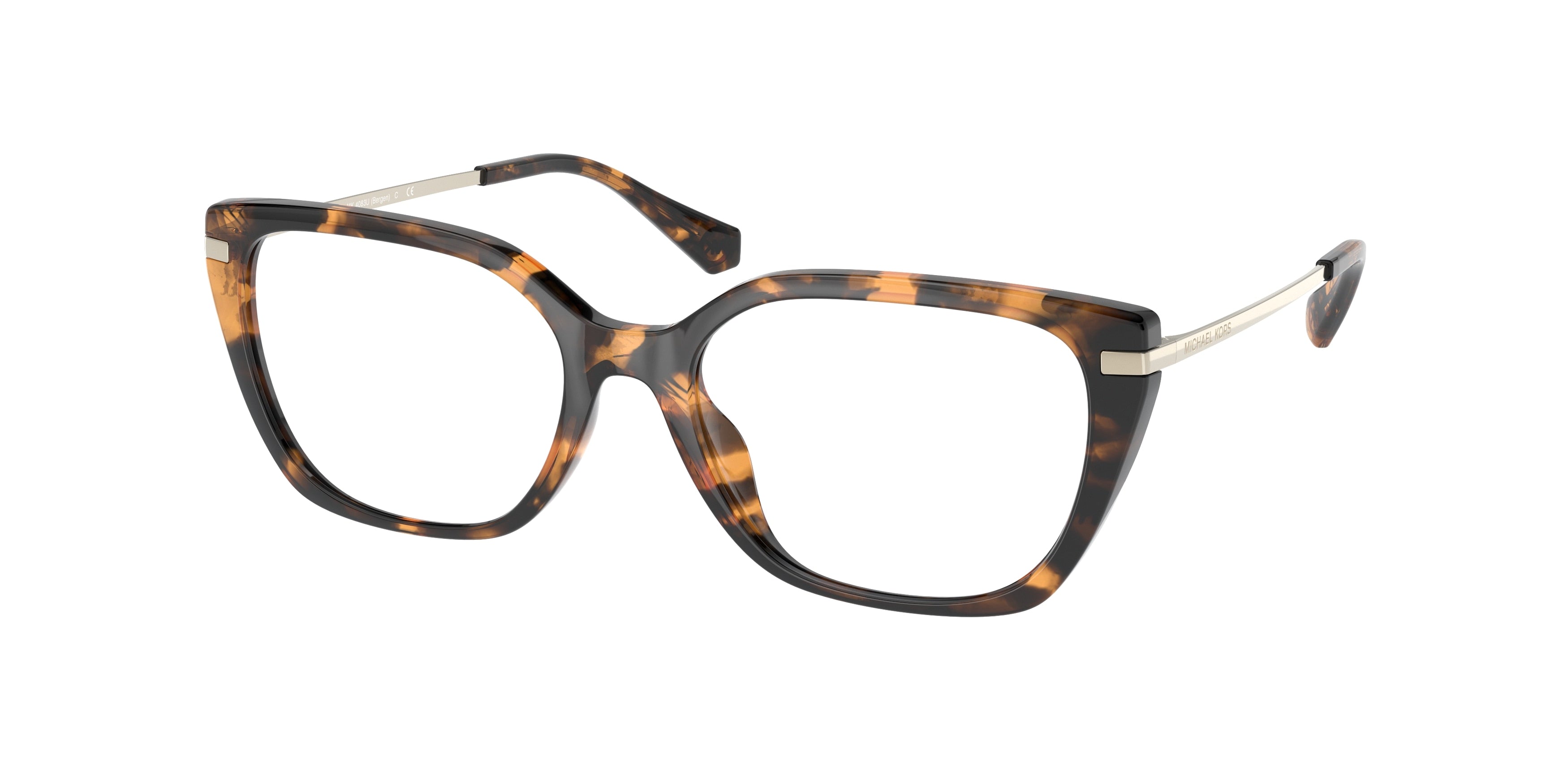 Michael Kors BERGEN MK4083U Pillow Eyeglasses  3006-Dark Tortoise 53-140-17 - Color Map Tortoise