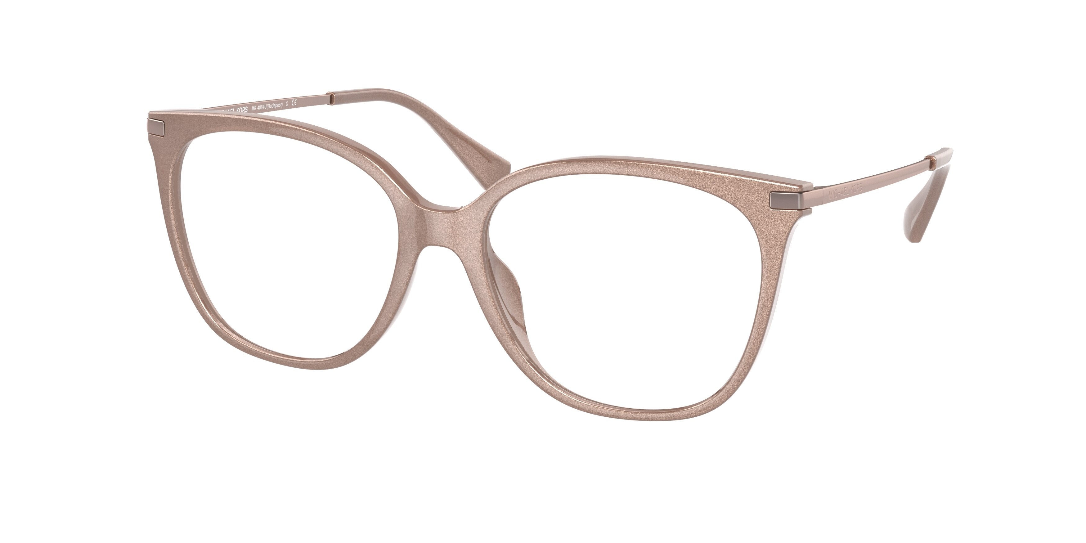 Michael Kors BUDAPEST MK4084U Square Eyeglasses  3900-Blush Camel Pearlized 54-140-16 - Color Map Beige