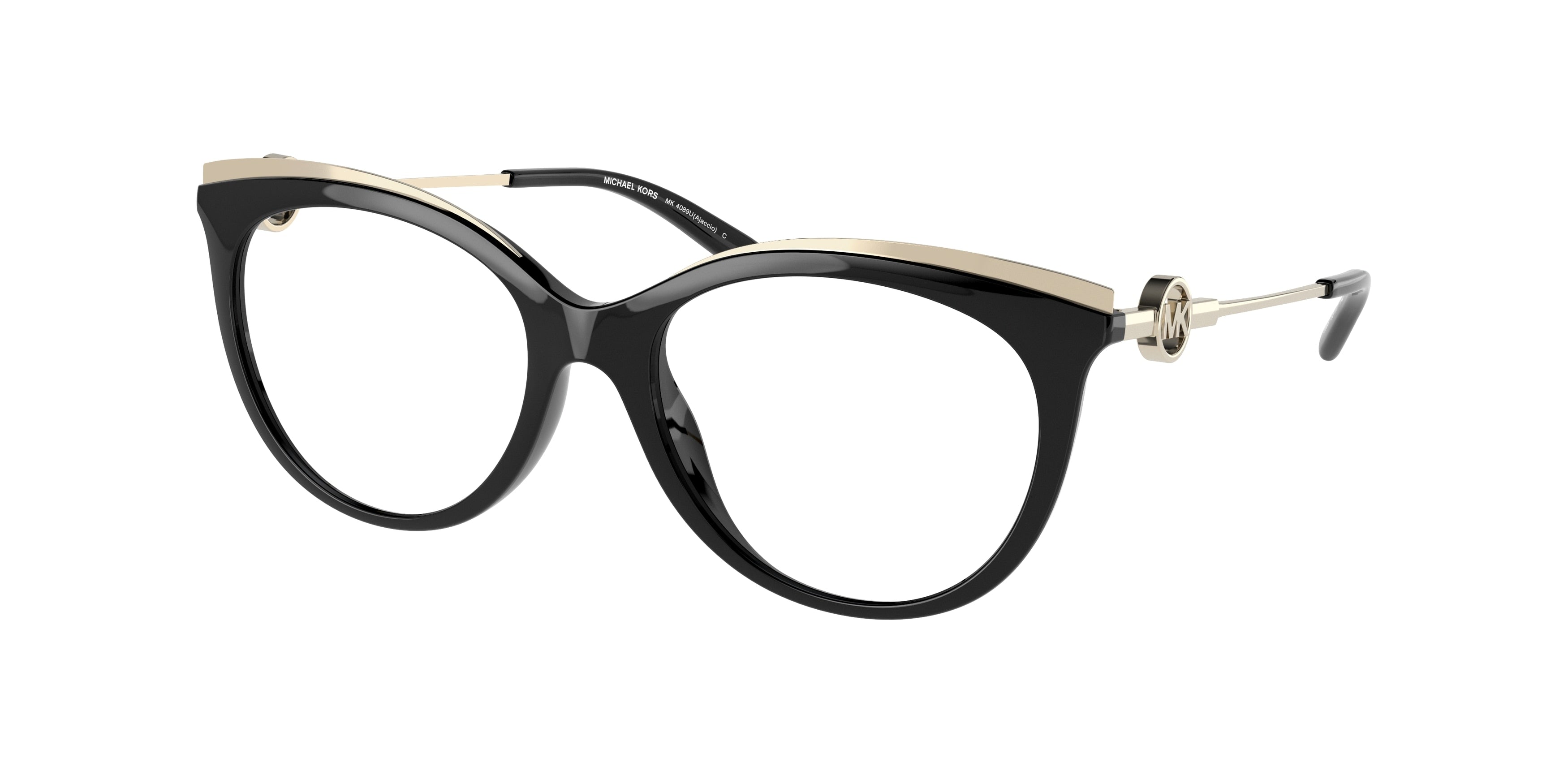 Michael Kors AJACCIO MK4089U Round Eyeglasses  3005-Black 53-140-17 - Color Map Black