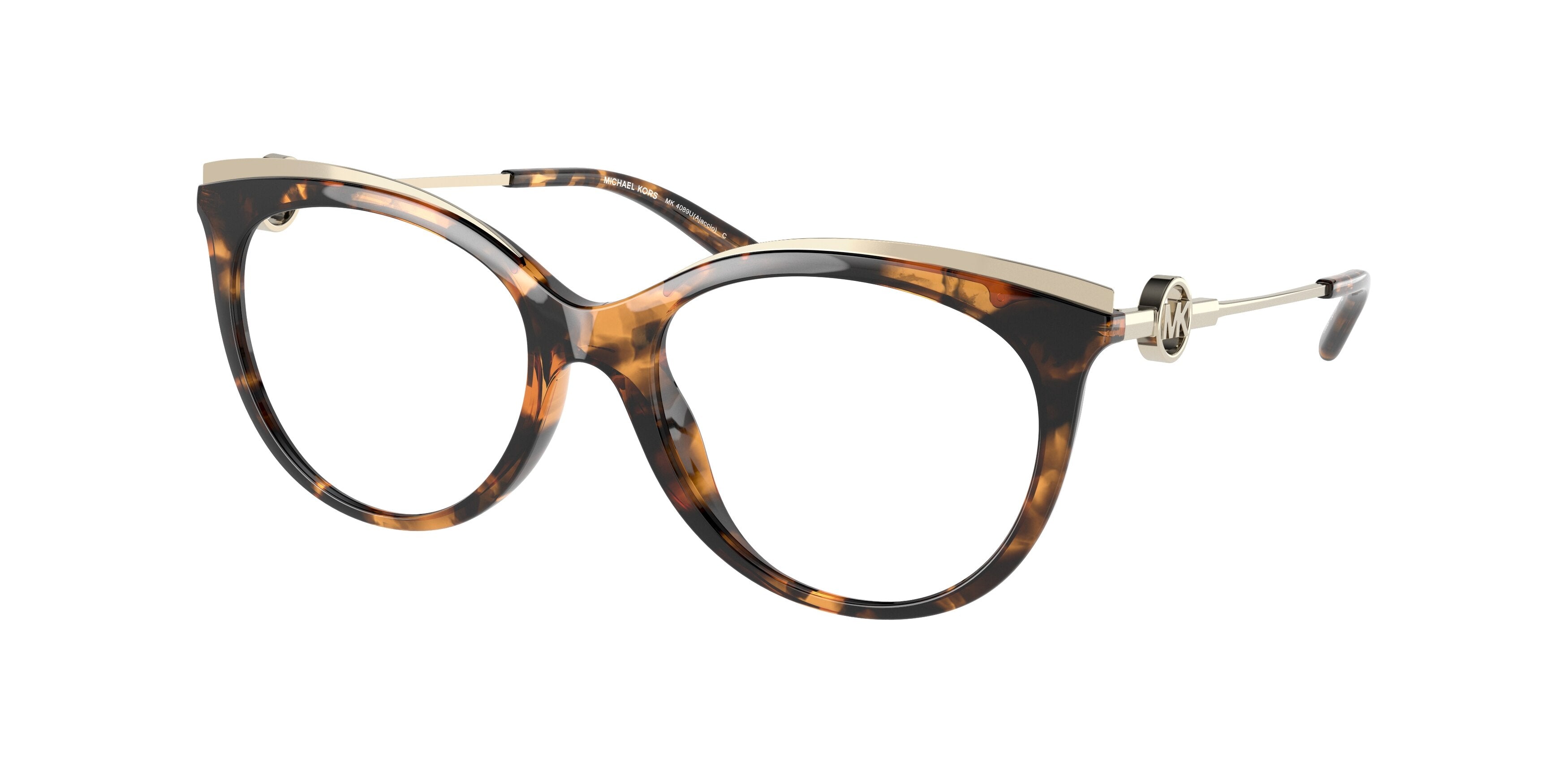 Michael Kors AJACCIO MK4089U Round Eyeglasses  3006-Dark Tortoise 53-140-17 - Color Map Tortoise