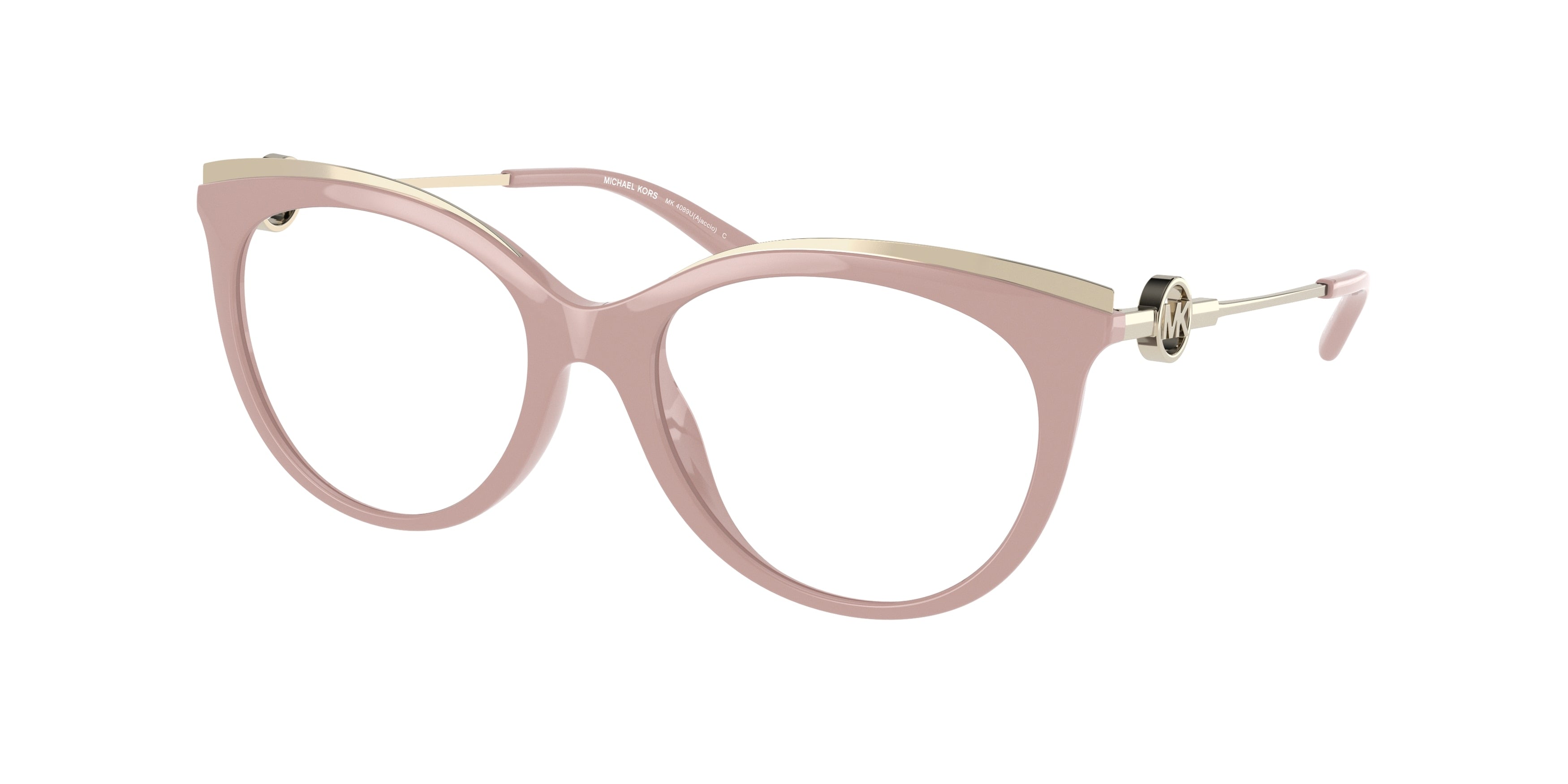 Michael Kors AJACCIO MK4089U Round Eyeglasses  3111-Solid Dusty Rose 53-140-17 - Color Map Pink