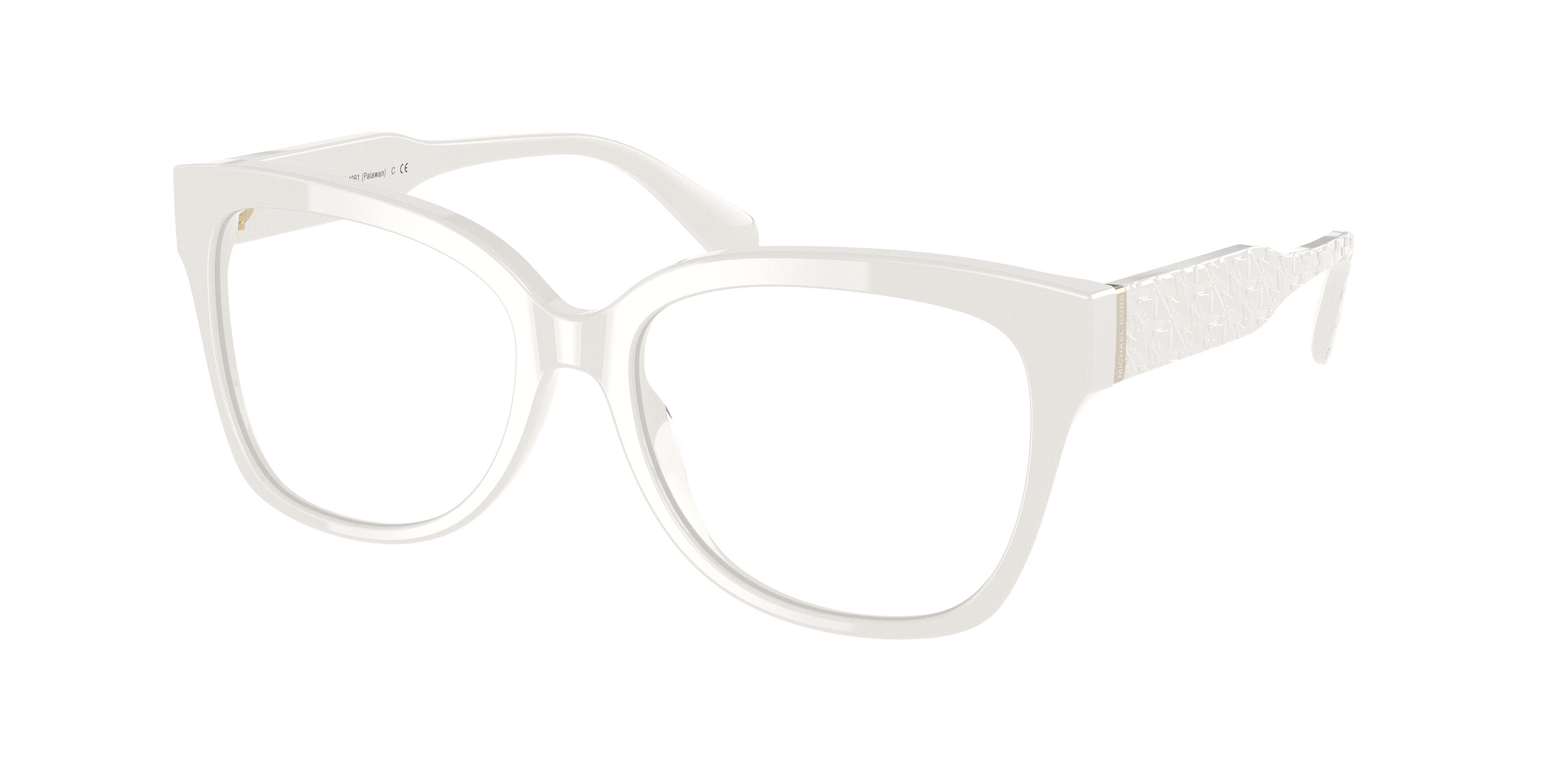 Michael Kors PALAWAN MK4091 Square Eyeglasses  3100-Optic White 54-140-16 - Color Map White