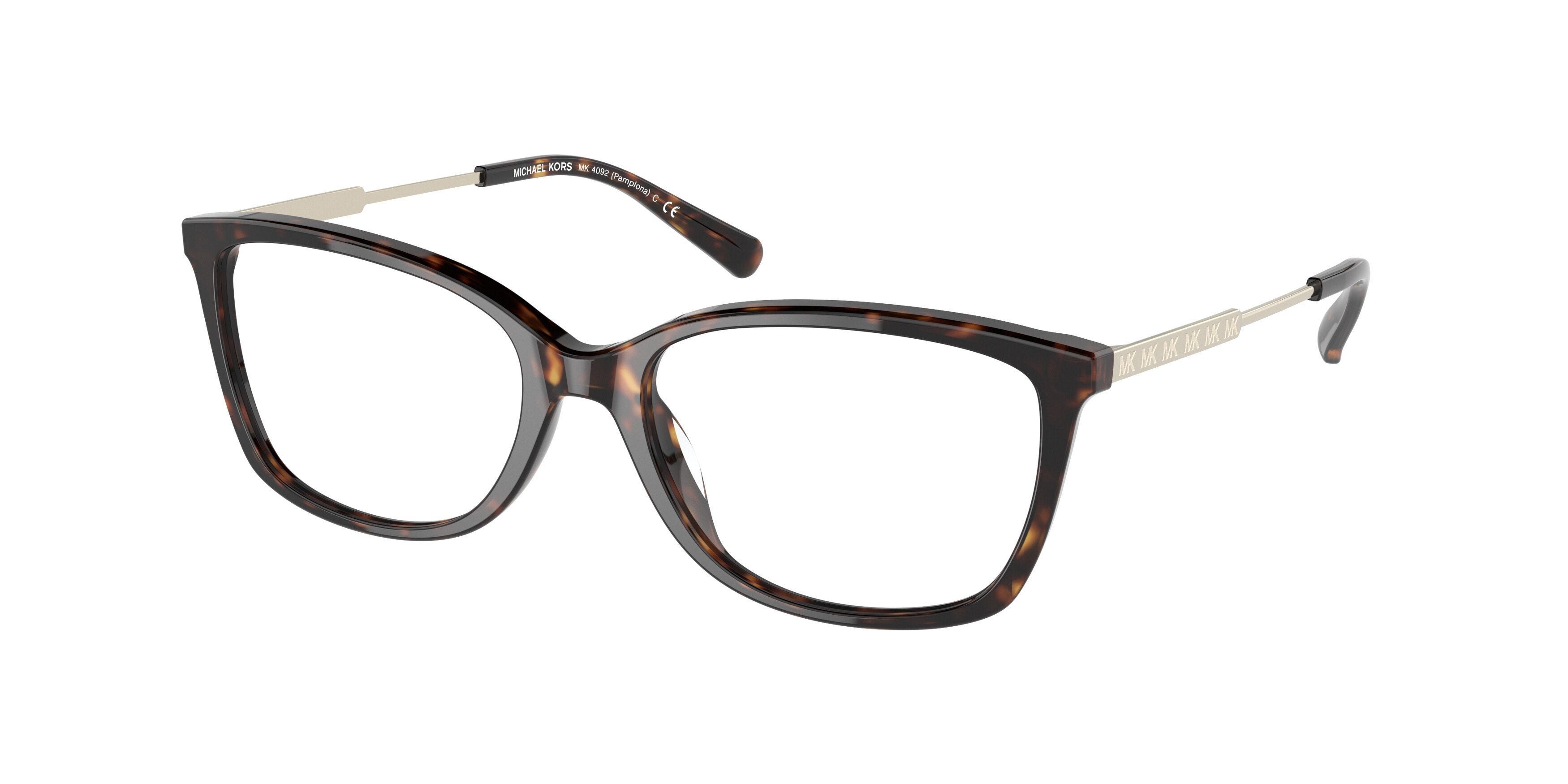 Michael Kors PAMPLONA MK4092 Rectangle Eyeglasses  3006-Dark Tortoise 52-140-17 - Color Map Tortoise