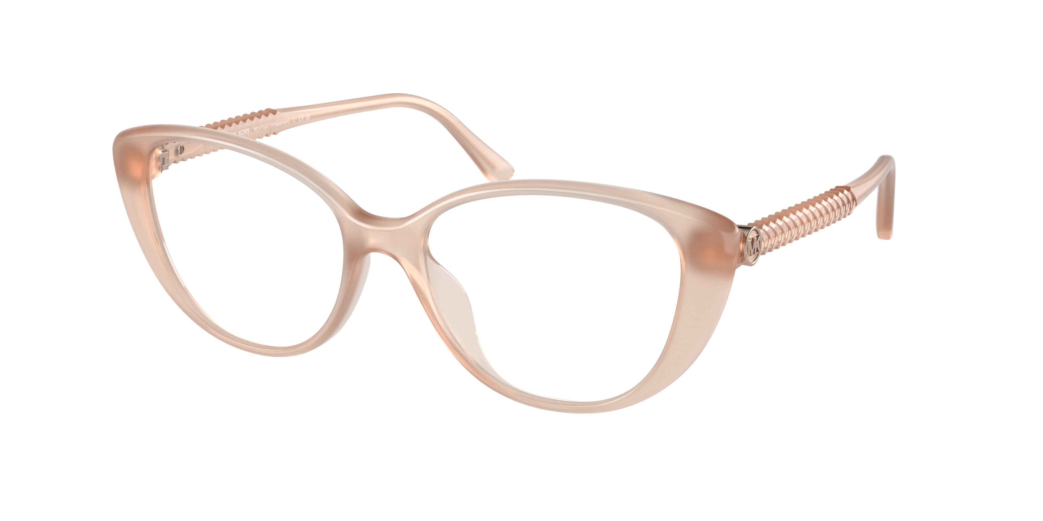 Michael Kors AMAGANSETT MK4102U Cat Eye Eyeglasses  3449-Milky Pink 53-140-16 - Color Map Pink