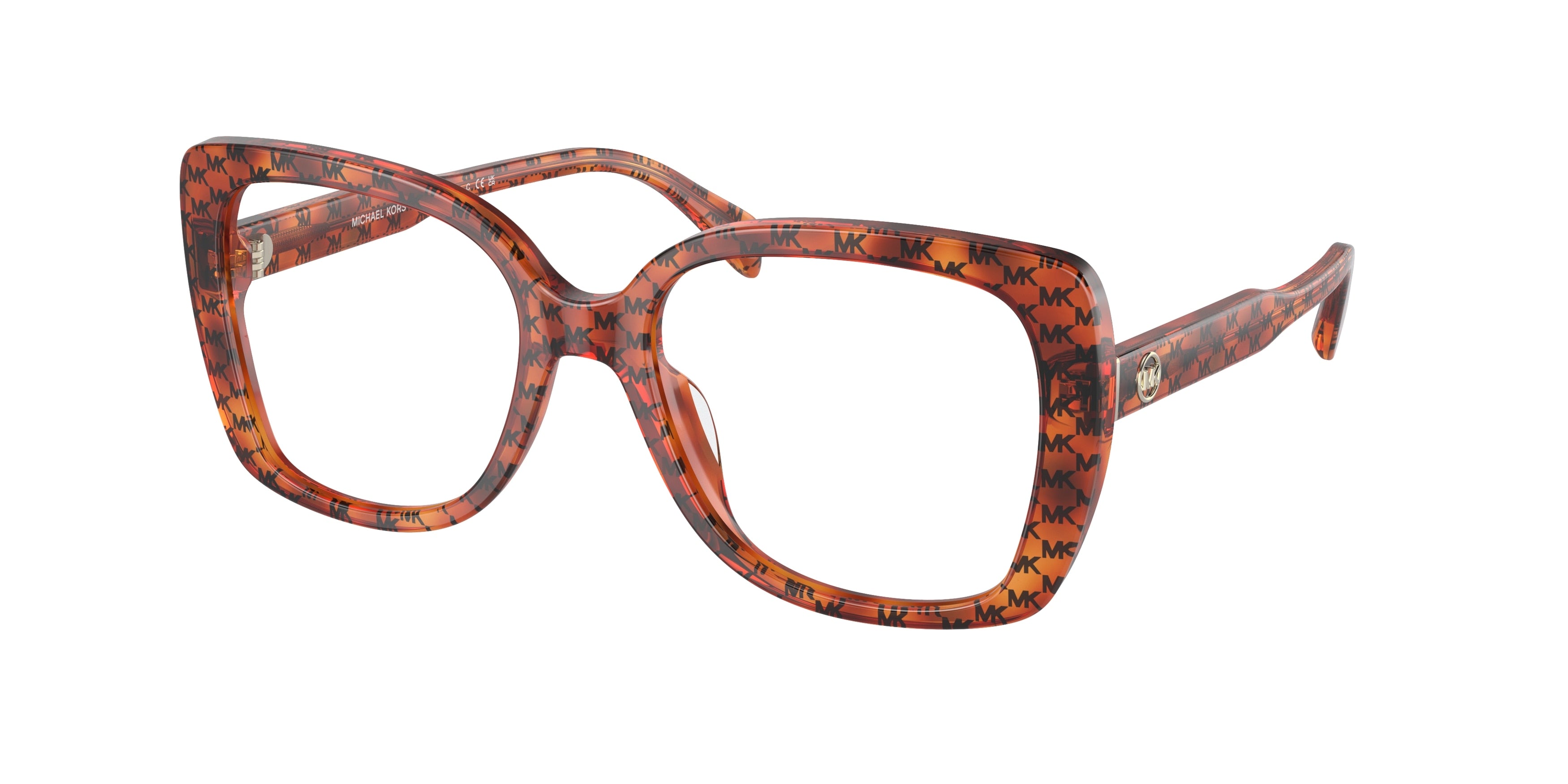 Michael Kors PERTH MK4104U Square Eyeglasses  3555-Amber Mk Heritage 53-140-18 - Color Map Brown