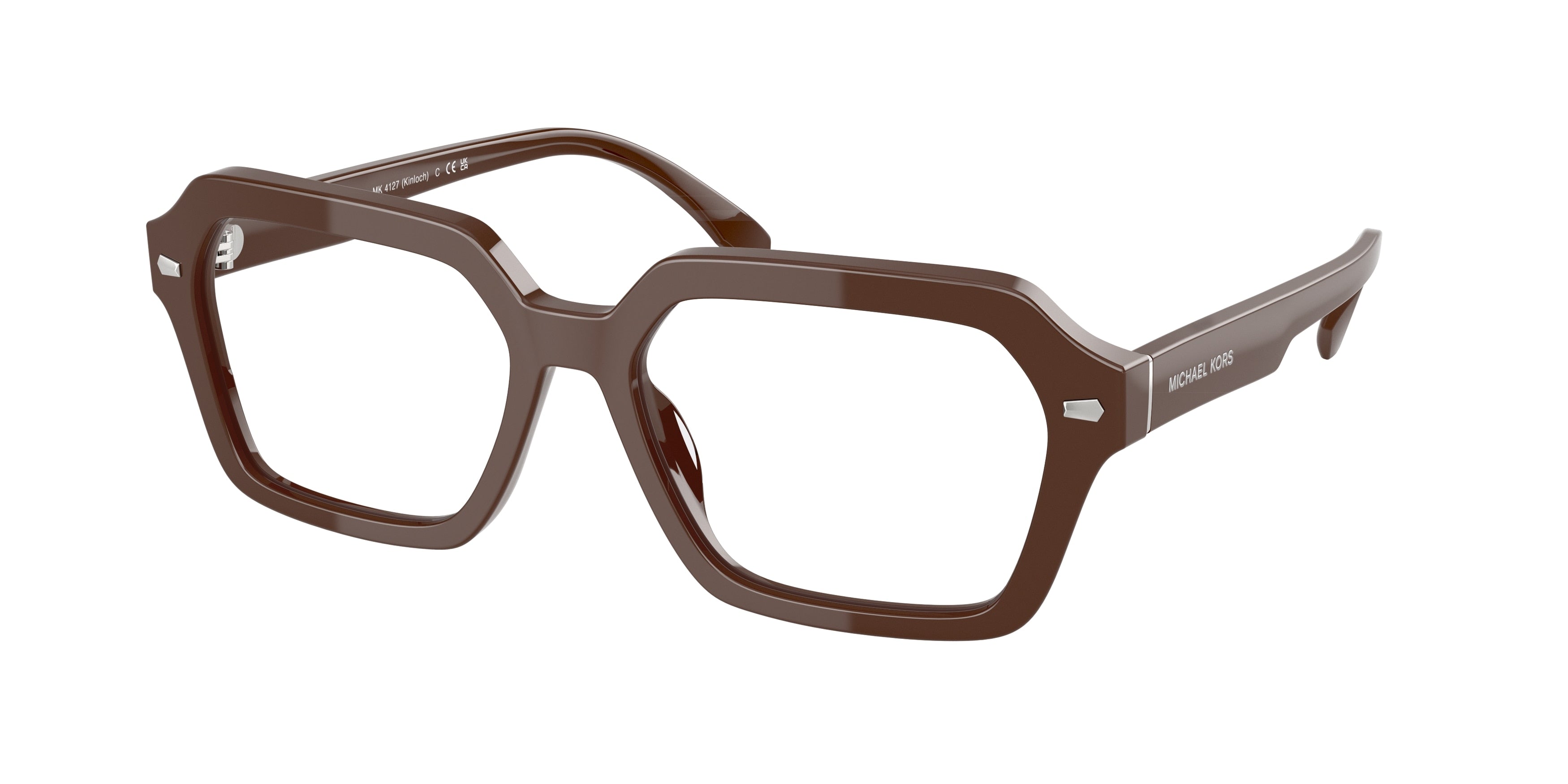 Michael Kors KINLOCH MK4127 Rectangle Eyeglasses  4007-Nutmeg Solid 56-145-17 - Color Map Brown