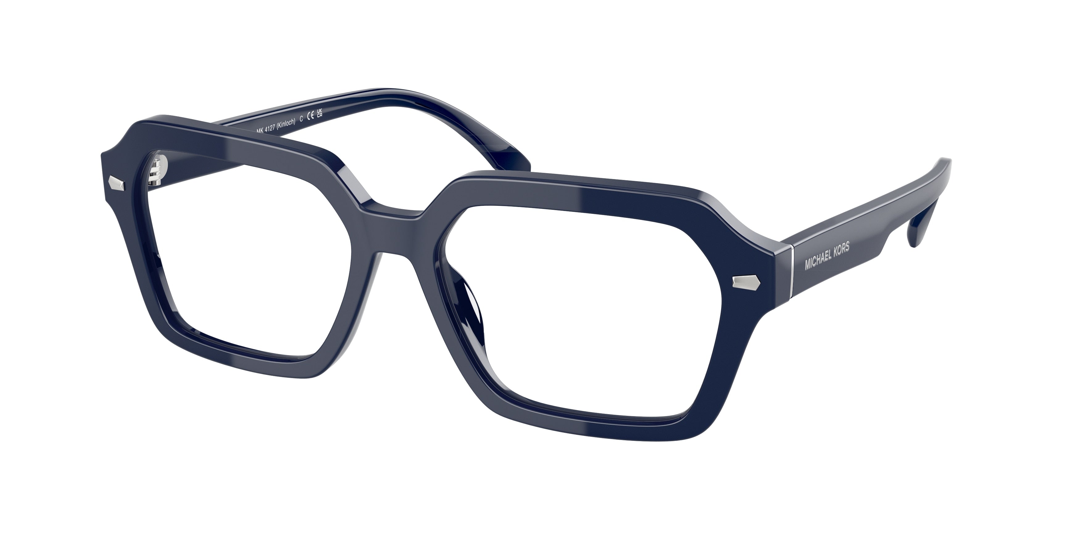 Michael Kors KINLOCH MK4127 Rectangle Eyeglasses  4009-Navy Solid 56-145-17 - Color Map Blue