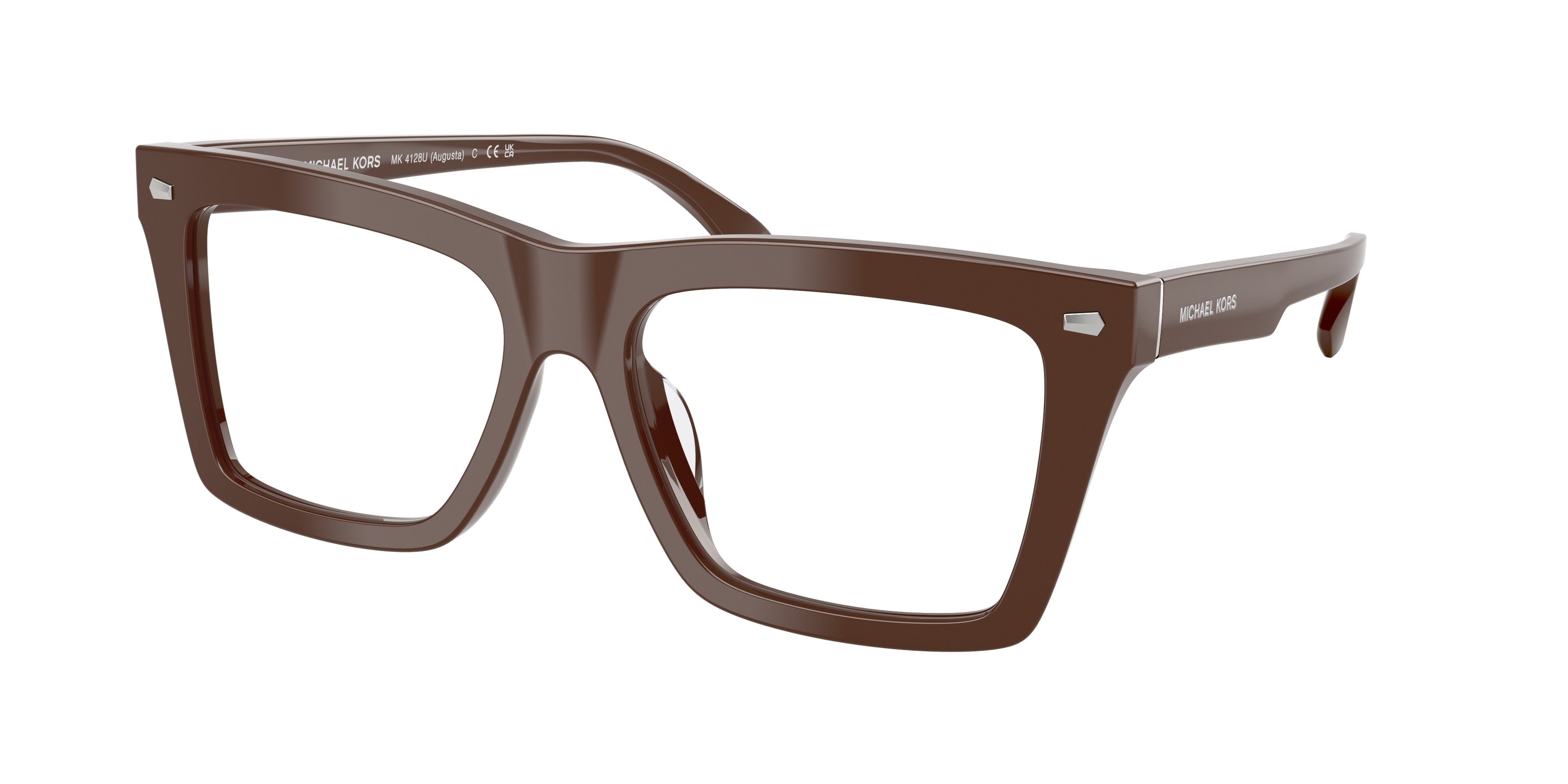 Michael Kors AUGUSTA MK4128U Square Eyeglasses  4007-Nutmeg Solid 56-145-17 - Color Map Brown