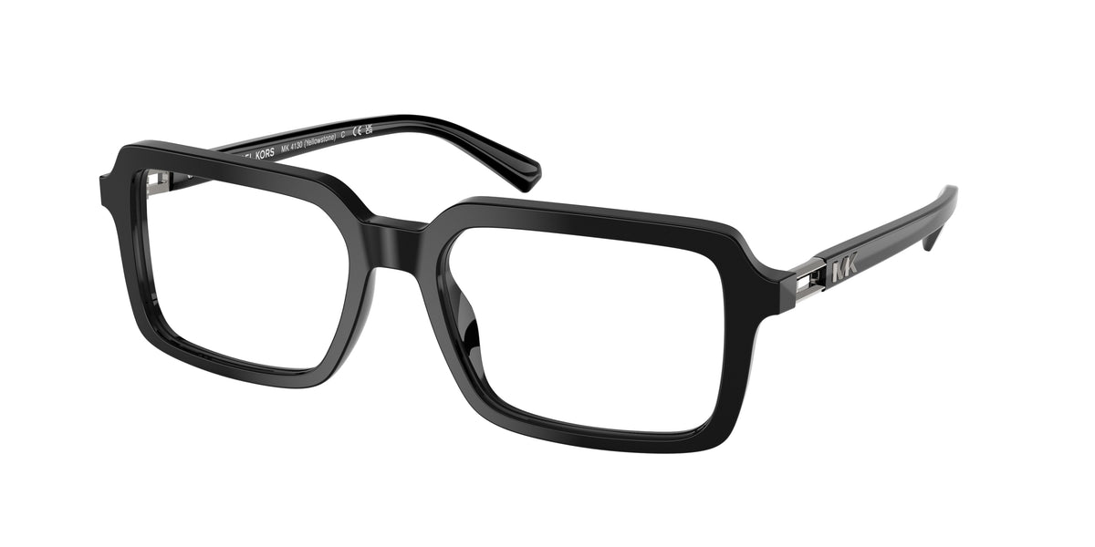 Michael Kors YELLOWSTONE MK4130 Rectangle Eyeglasses  3005-Black 55-145-18 - Color Map Black