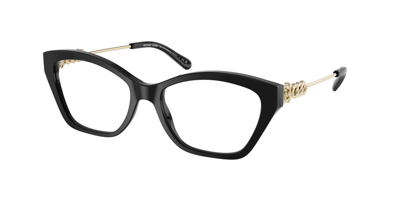 Michael Kors MAKENA BEACH MK4136 Square Eyeglasses  3005-Black 54-140-17 - Color Map Black