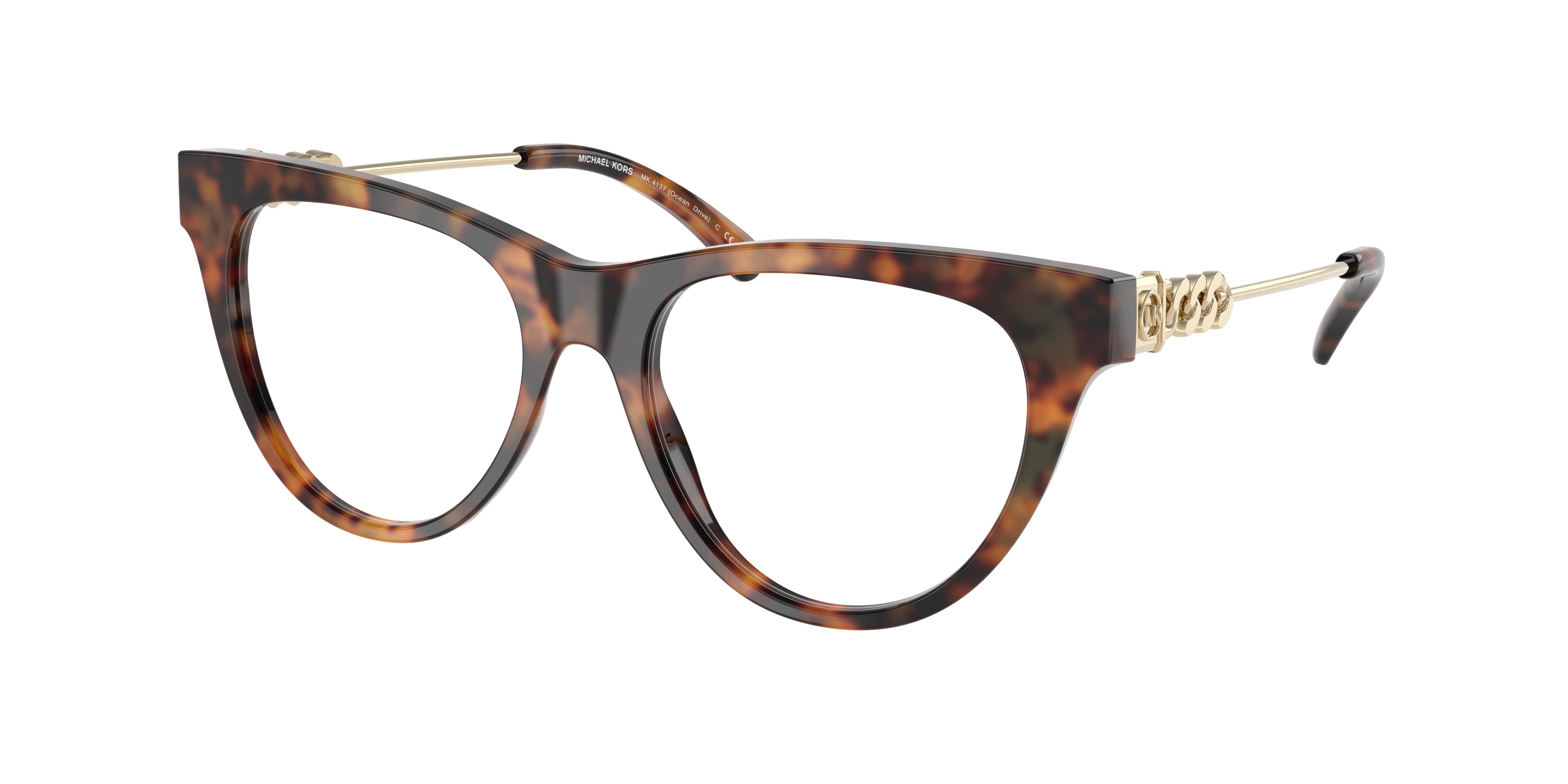 Michael Kors OCEAN DRIVE MK4137 Cat Eye Eyeglasses  3904-Jet Set Tortoise 52-140-17 - Color Map Tortoise