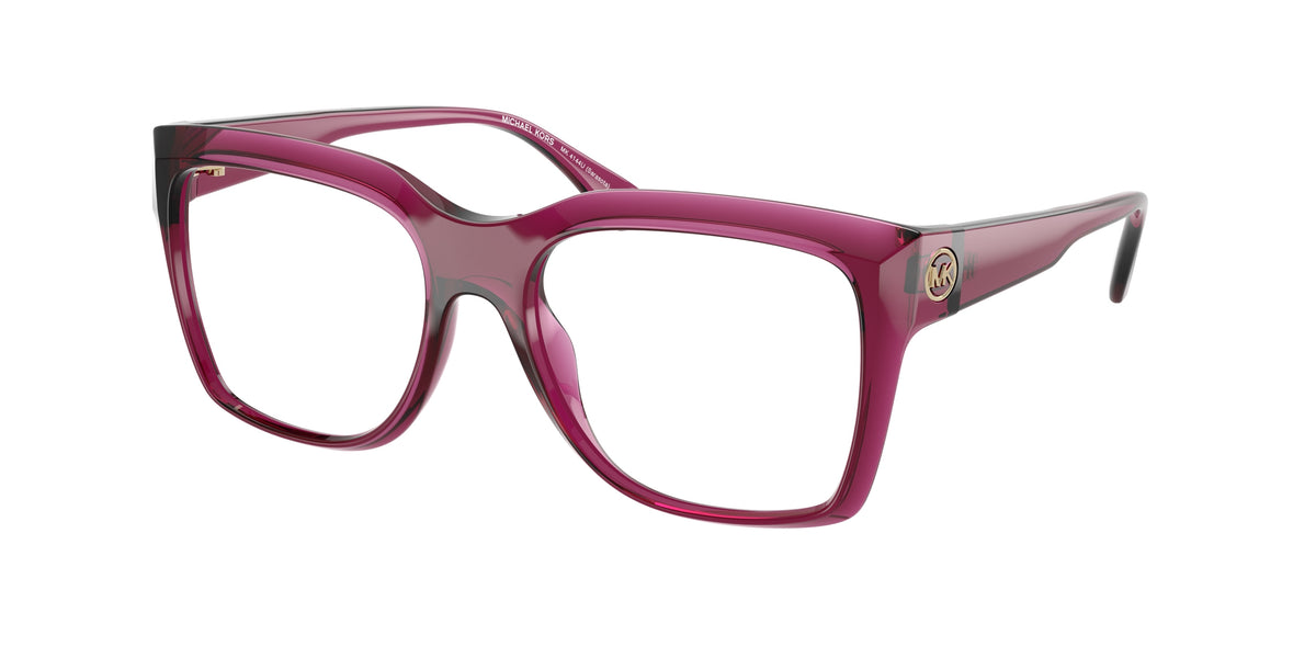 Michael Kors SARASOTA MK4144U Square Eyeglasses  4020-Berry Transparent 53-140-17 - Color Map Pink