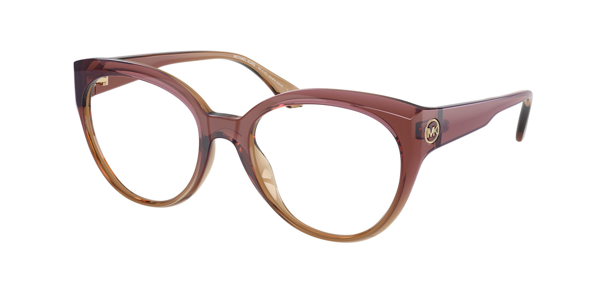 Michael Kors AMELIA ISLAND MK4145U Round Eyeglasses  3256-Dusty Rose Light Brown 52-140-18 - Color Map Pink