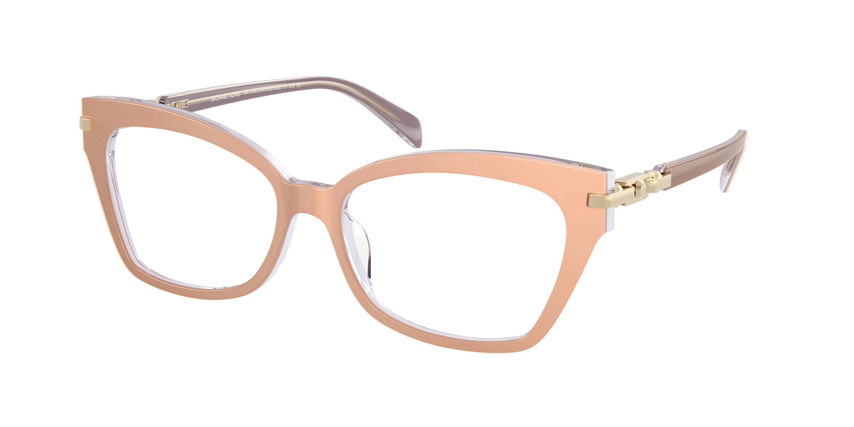 Michael Kors MONTEGO BAY MK4146U Cat Eye Eyeglasses  4015-Light Sand 56-140-16 - Color Map White