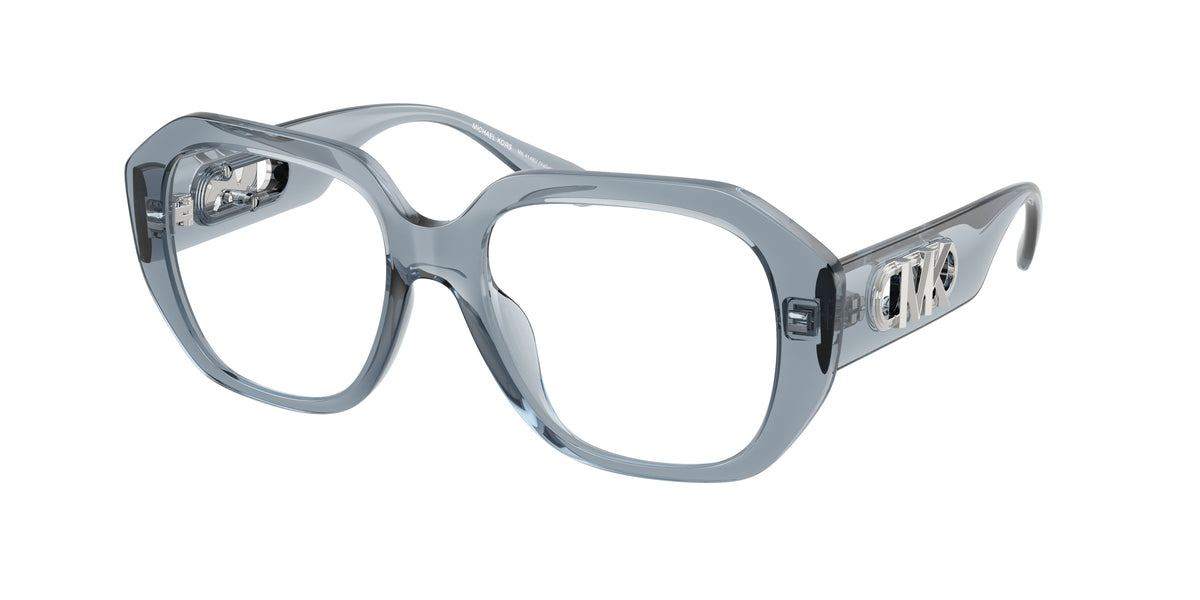 Michael Kors VALLETTA MK4148U Irregular Eyeglasses  4014-Denim Transparent 52-145-17 - Color Map Blue