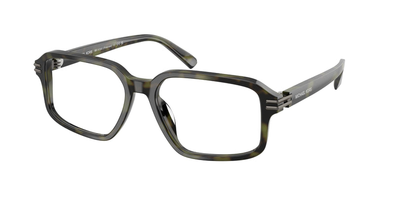 Michael Kors PINECREST MK4154U Irregular Eyeglasses  3705-Olive Tortoise 56-145-17 - Color Map Green