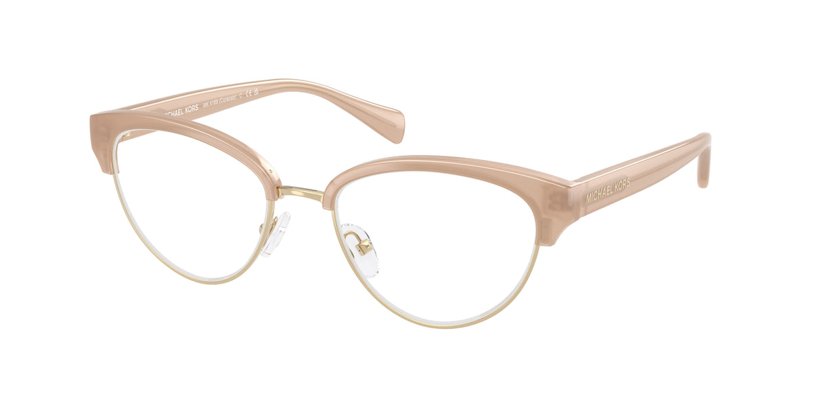 Michael Kors CURACAO MK4169 Cat Eye Eyeglasses  4038-Dark Tan 52-140-18 - Color Map Brown