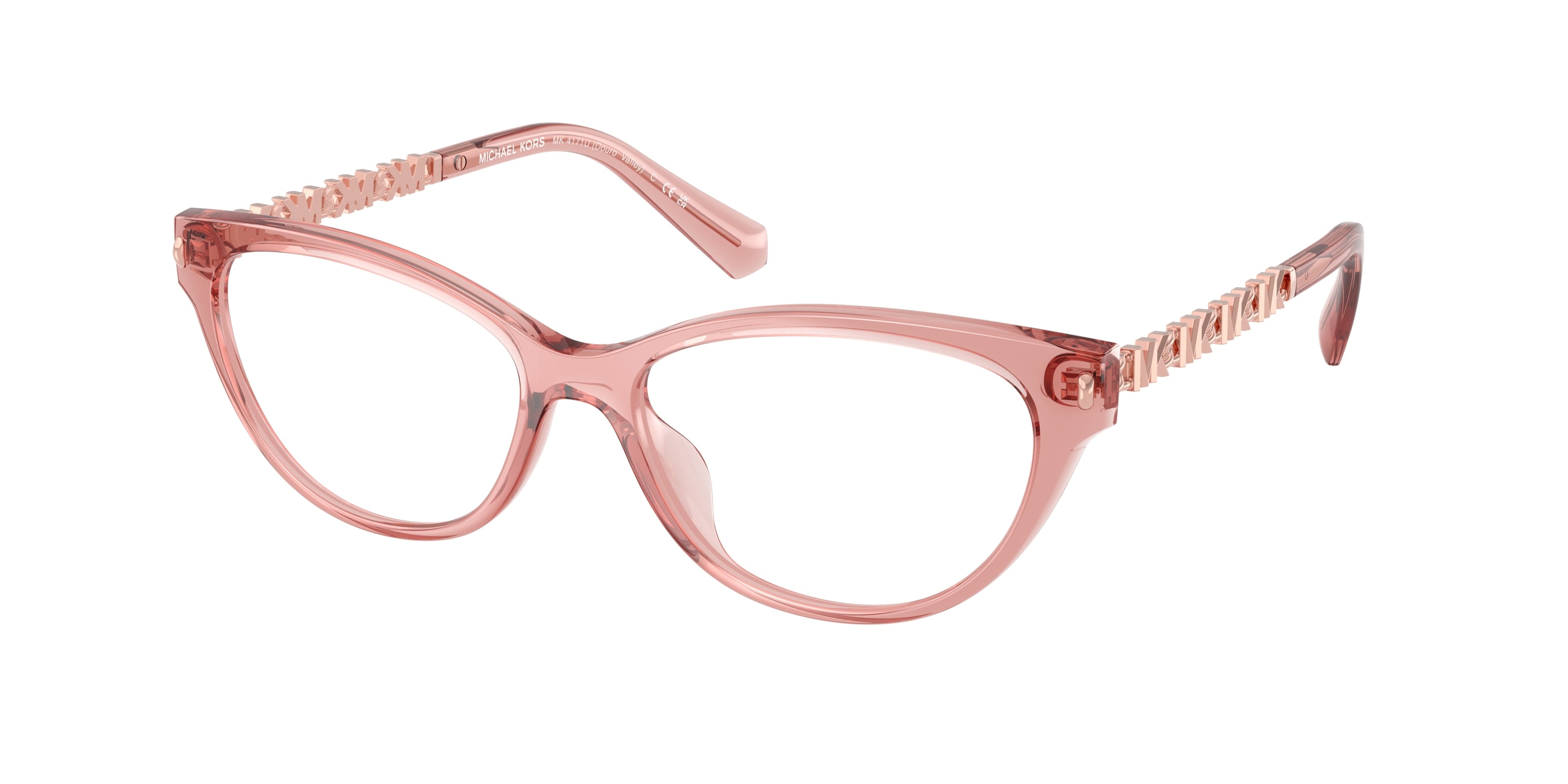 Michael Kors DOURO VALLEY MK4171U Cat Eye Eyeglasses  3101-Transparent Pink 54-140-16 - Color Map Pink