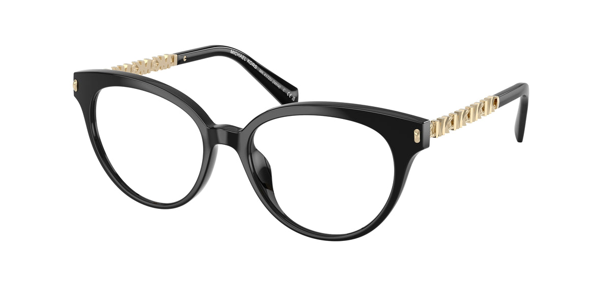 Michael Kors ISTRIA MK4172U Round Eyeglasses  3005-Black 51-140-16 - Color Map Black