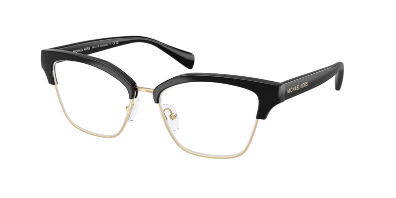 Michael Kors GUSTAVIA MK4178 Square Eyeglasses  3005-Black 54-140-16 - Color Map Black
