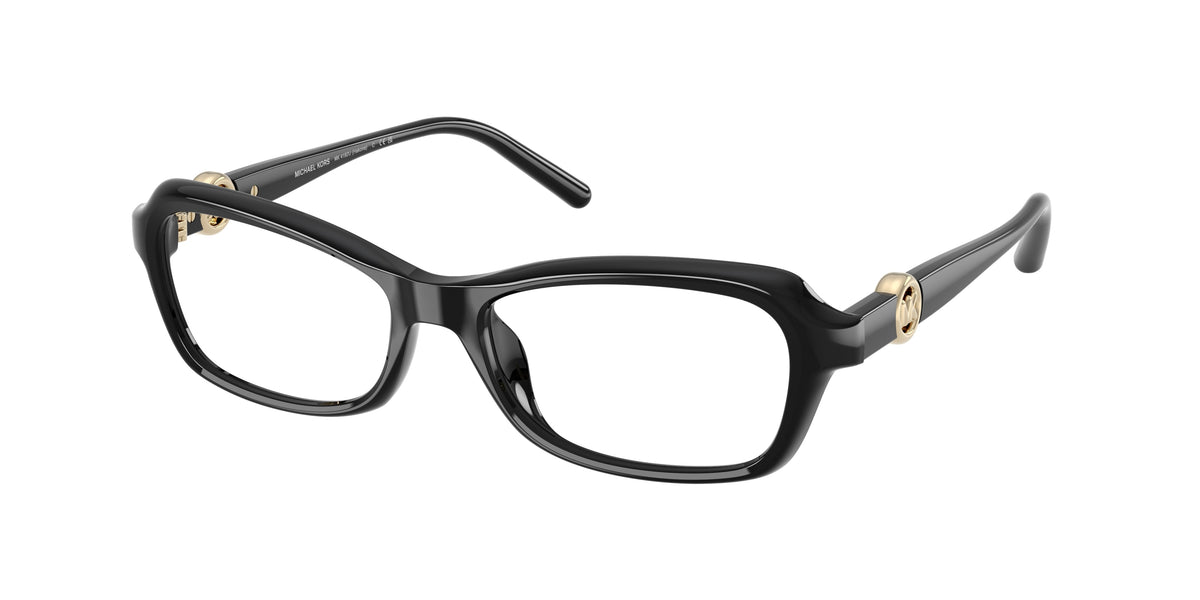Michael Kors HAKONE MK4182U Round Eyeglasses  3005-Black 54-140-17 - Color Map Black