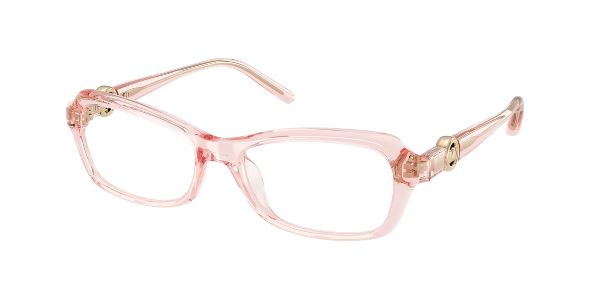 Michael Kors HAKONE MK4182U Round Eyeglasses  3901-Light Pink Transparent 54-140-17 - Color Map Pink