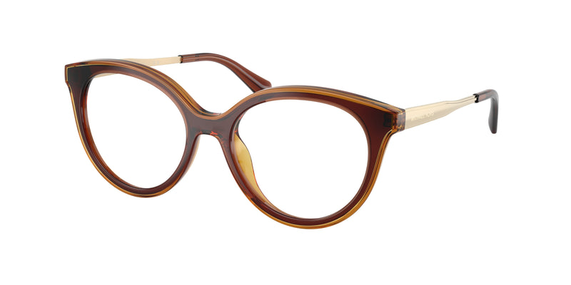 Michael Kors SITGES MK4184U Round Eyeglasses  3113-Dark Brown 51-140-17 - Color Map Brown
