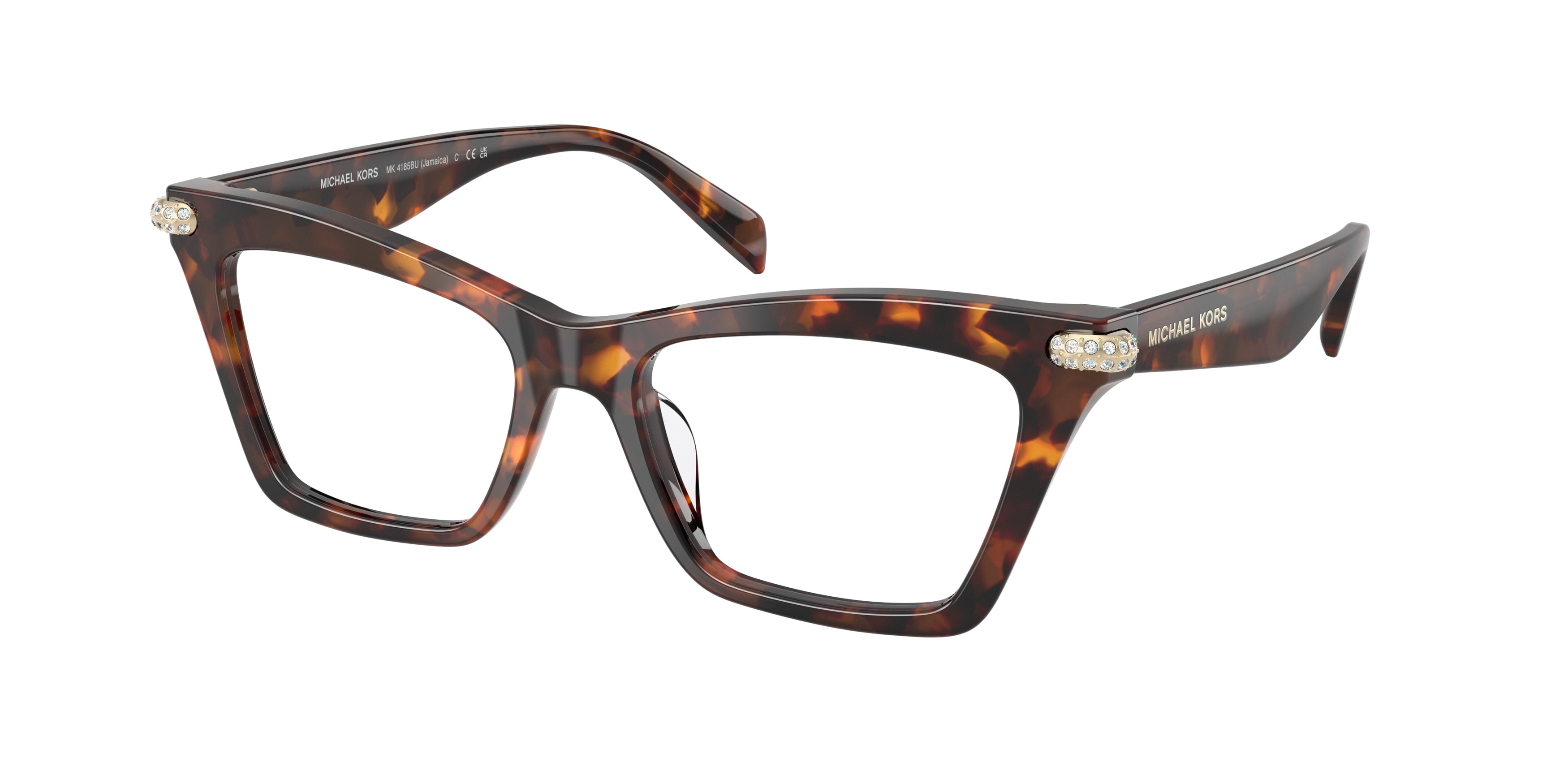 Michael Kors JAMAICA MK4185BU Cat Eye Eyeglasses  4031-Luggage Tortoise 52-140-17 - Color Map Tortoise