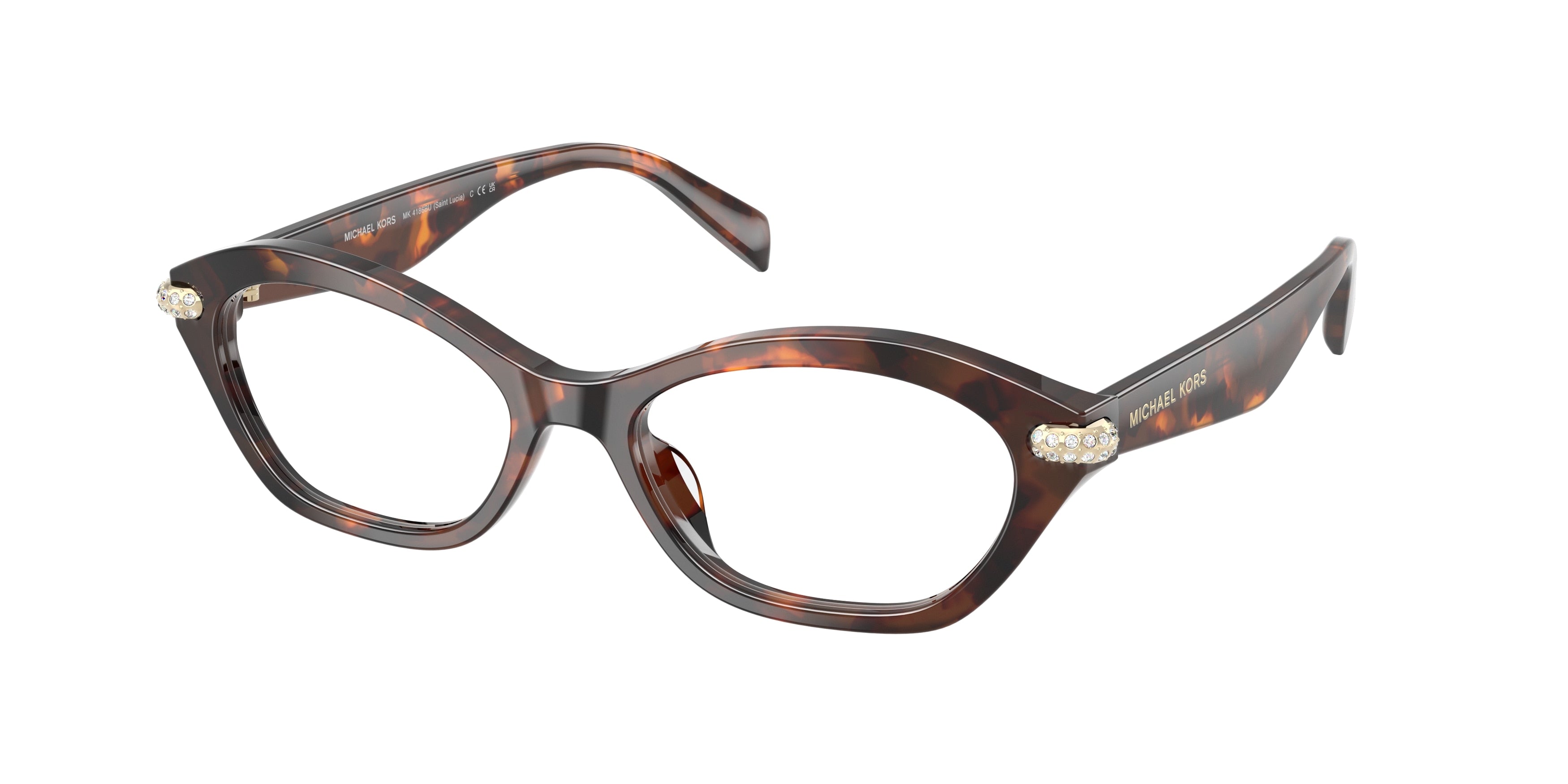 Michael Kors SAINT LUCIA MK4186BU Oval Eyeglasses  4031-Luggage Tortoise 52-140-17 - Color Map Tortoise