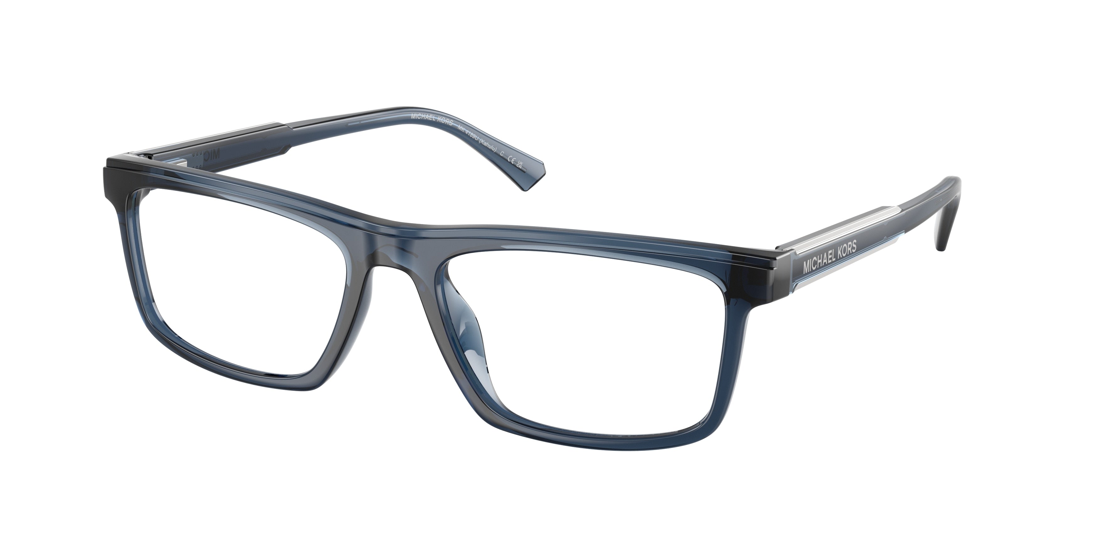 Michael Kors KAHULU MK4189U Rectangle Eyeglasses  3002-Navy Transparent 55-145-18 - Color Map Blue