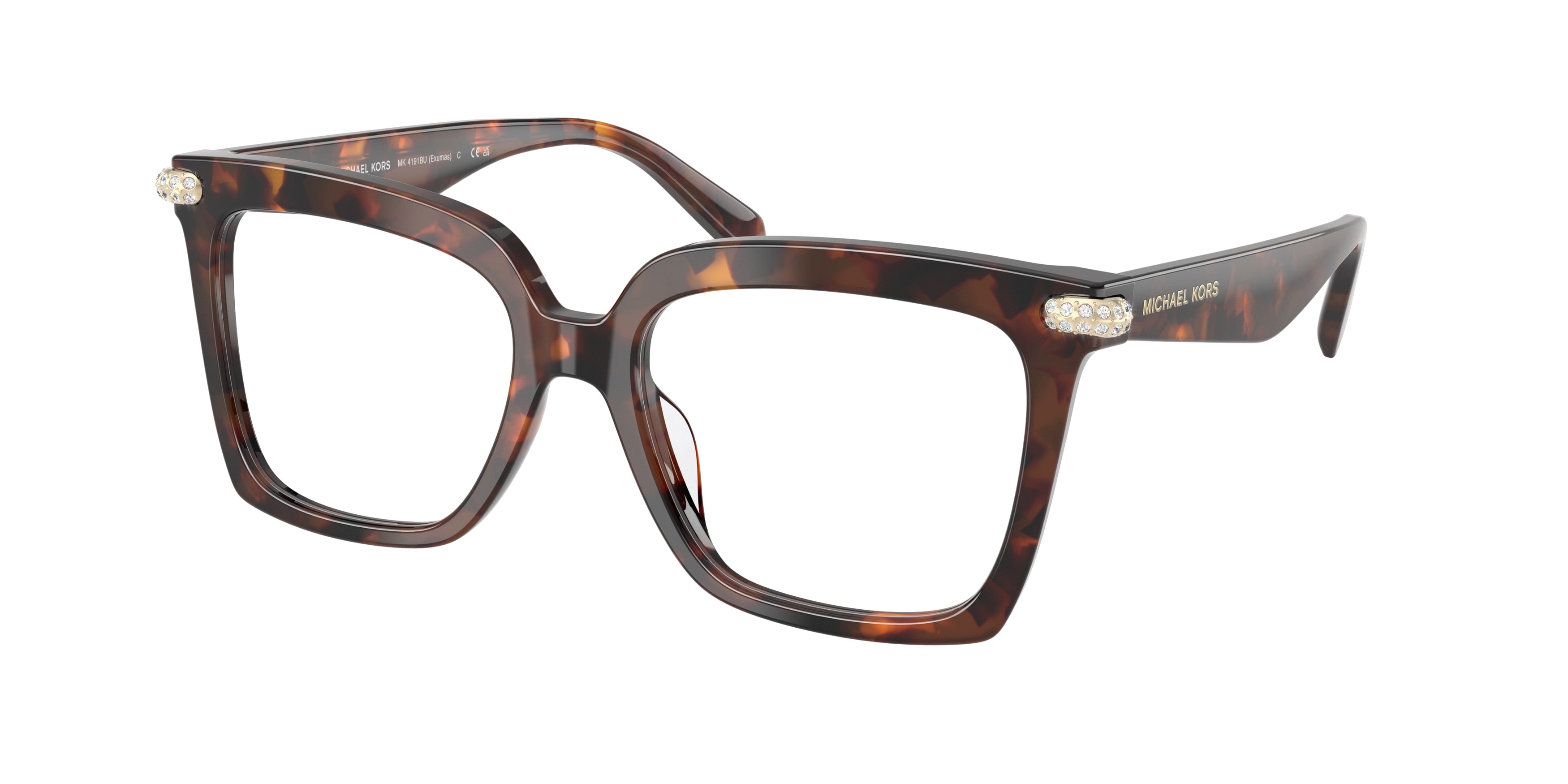 Michael Kors EXUMAS MK4191BU Square Eyeglasses  4031-Luggage Tortoise 53-140-17 - Color Map Tortoise