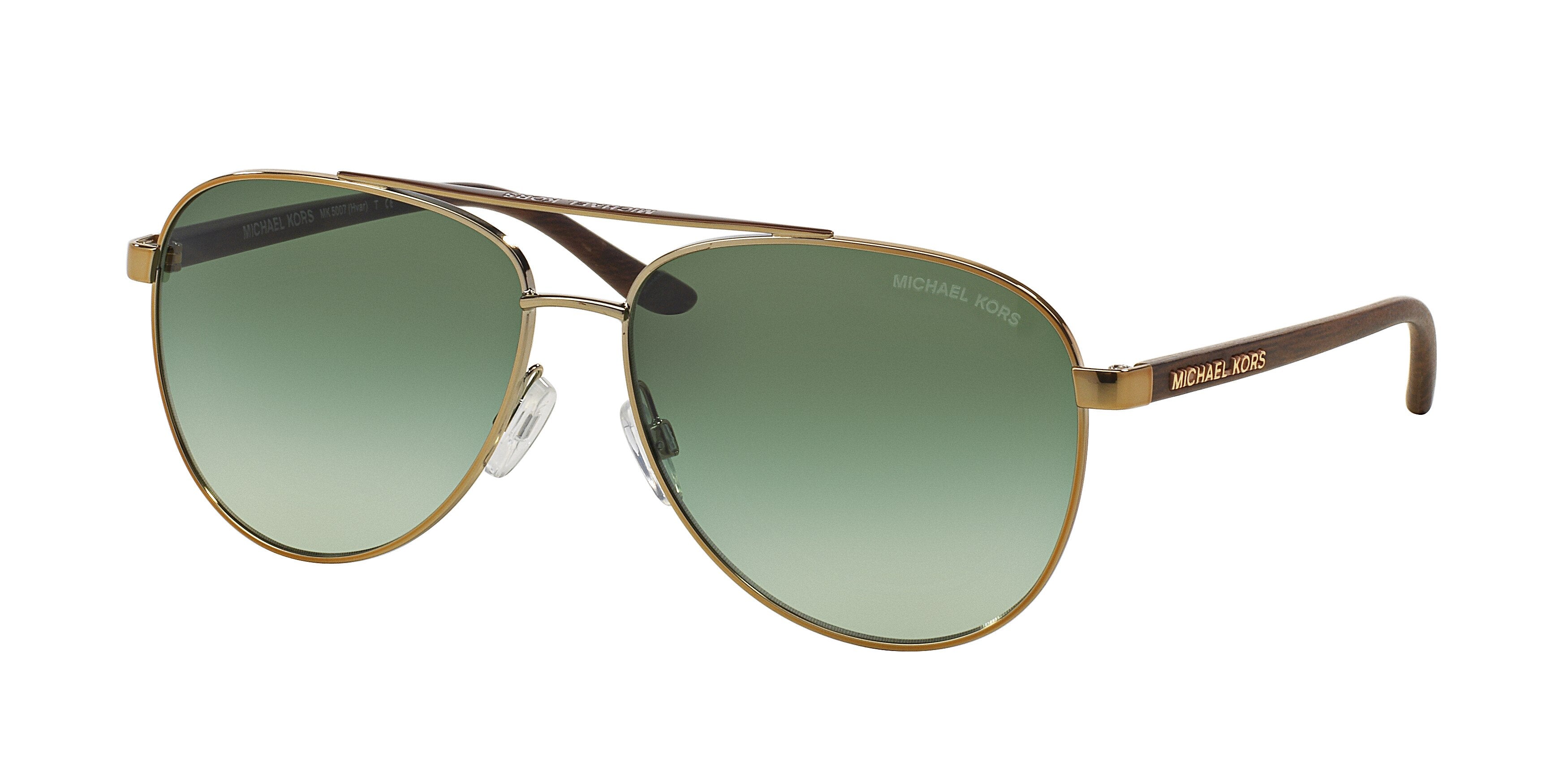 Michael Kors HVAR MK5007 Pilot Sunglasses  10432L-Gold/Wood 59-135-14 - Color Map Gold