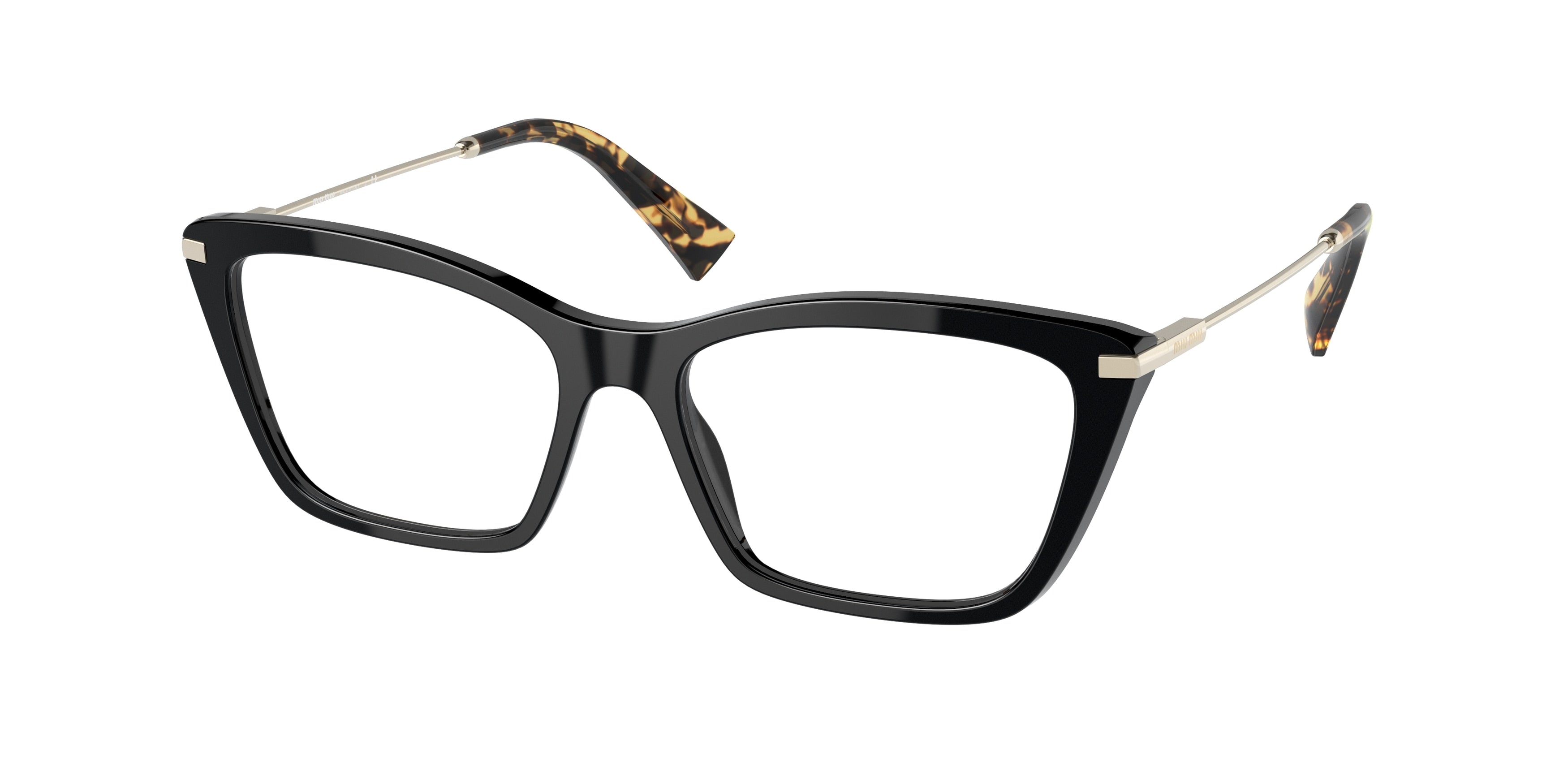 Miu Miu MU01UV Cat Eye Eyeglasses  1AB1O1-Black 53-140-16 - Color Map Black