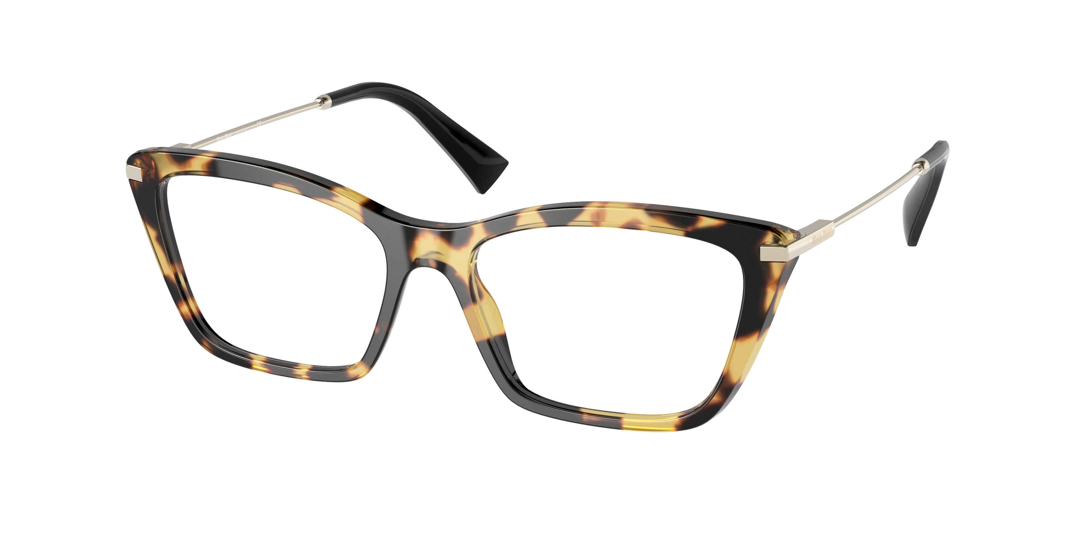 Miu Miu MU01UV Cat Eye Eyeglasses  7S01O1-Light Havana 53-140-16 - Color Map Tortoise