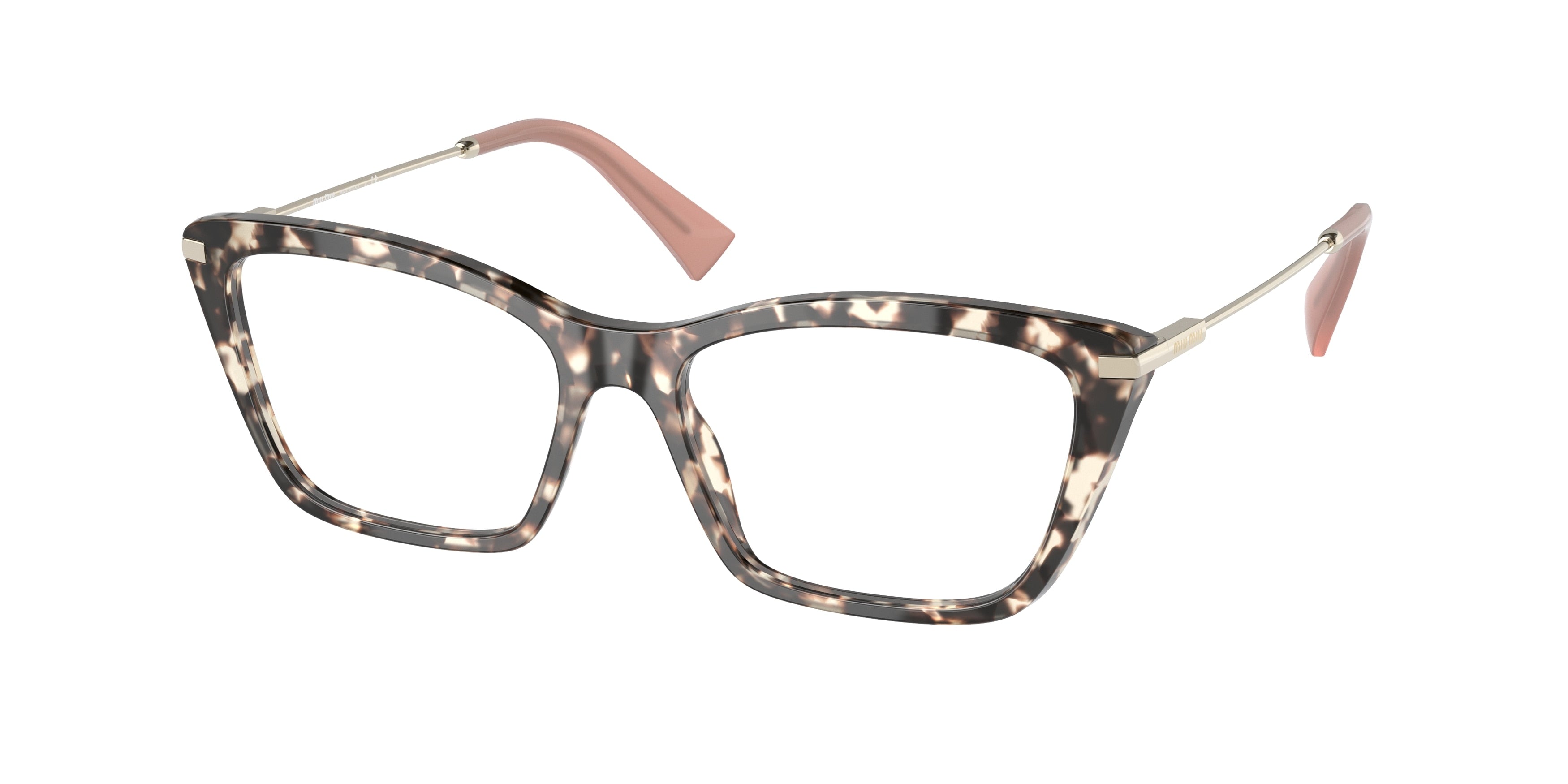 Miu Miu MU01UV Cat Eye Eyeglasses  UAO1O1-Talc Havana 53-140-16 - Color Map Tortoise
