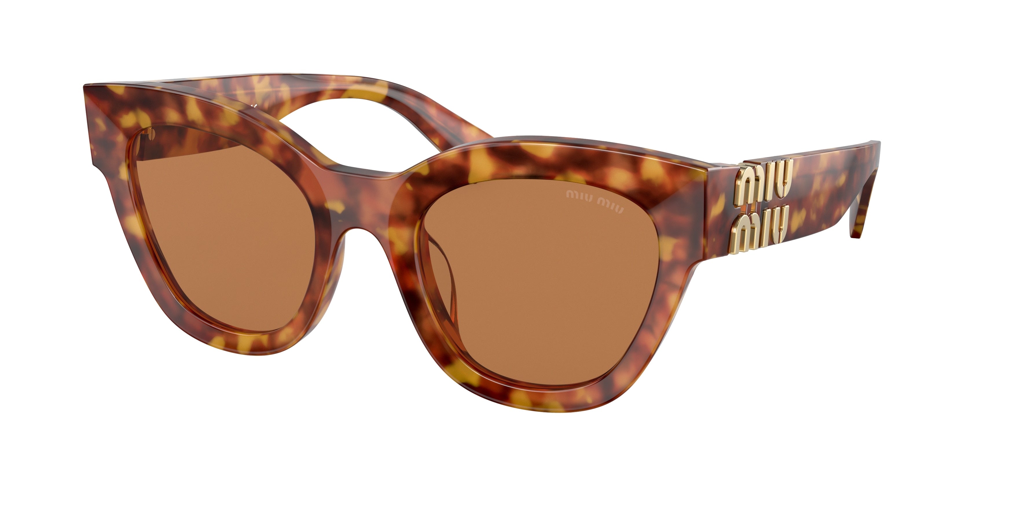 Miu Miu MU01YSF Square Sunglasses  4BW2Z1-Light Havana 51-135-22 - Color Map Tortoise