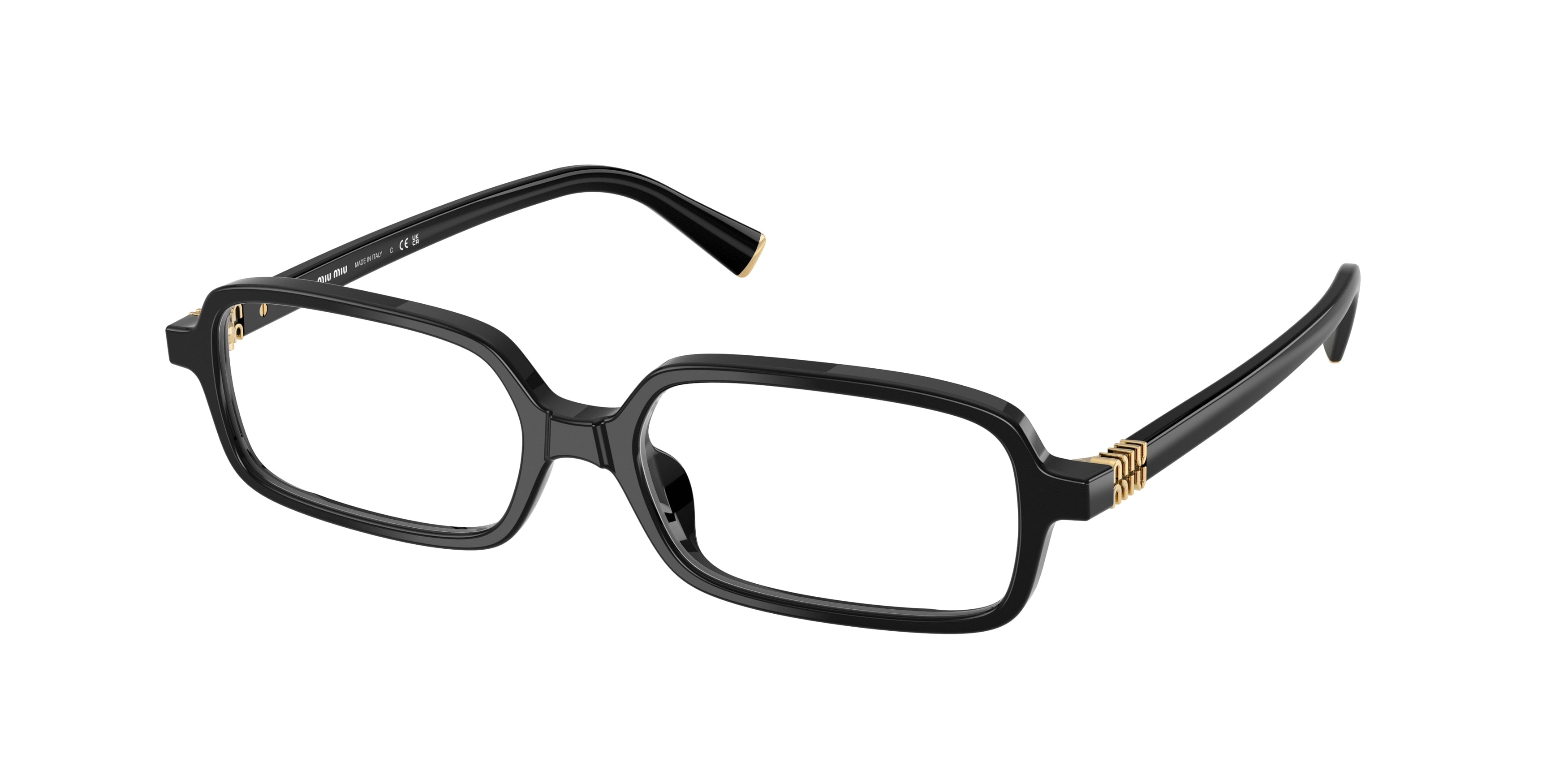 Miu Miu MU01YV Rectangle Eyeglasses  16K1O1-Black 53-140-16 - Color Map Black