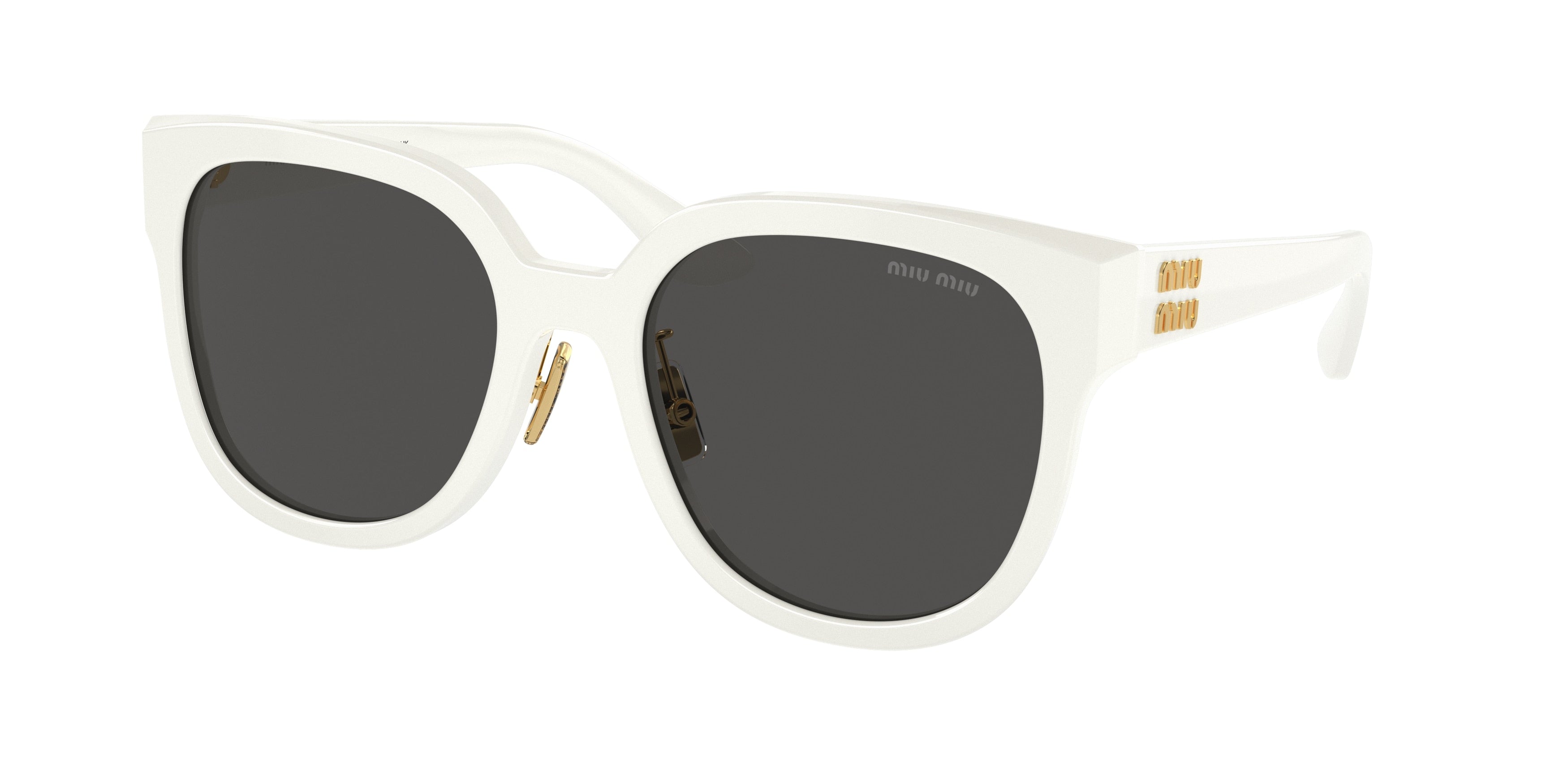 Miu Miu MU01ZS Square Sunglasses  1425S0-White 55-140-20 - Color Map White