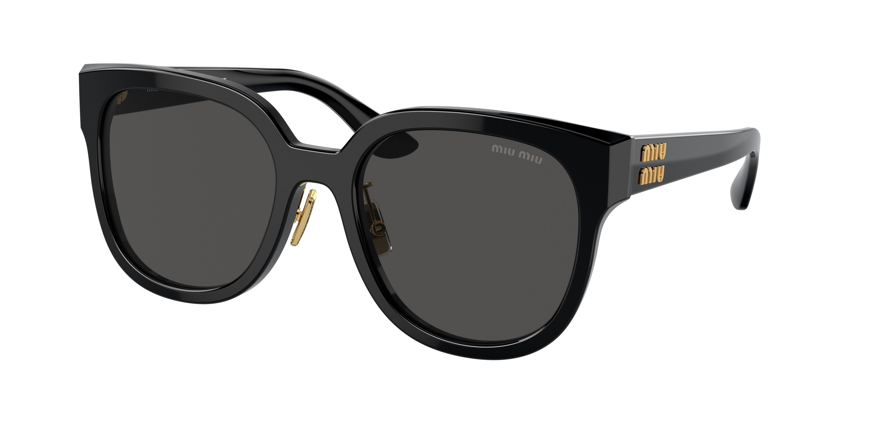 Miu Miu MU01ZS Square Sunglasses  1AB5S0-Black 55-140-20 - Color Map Black