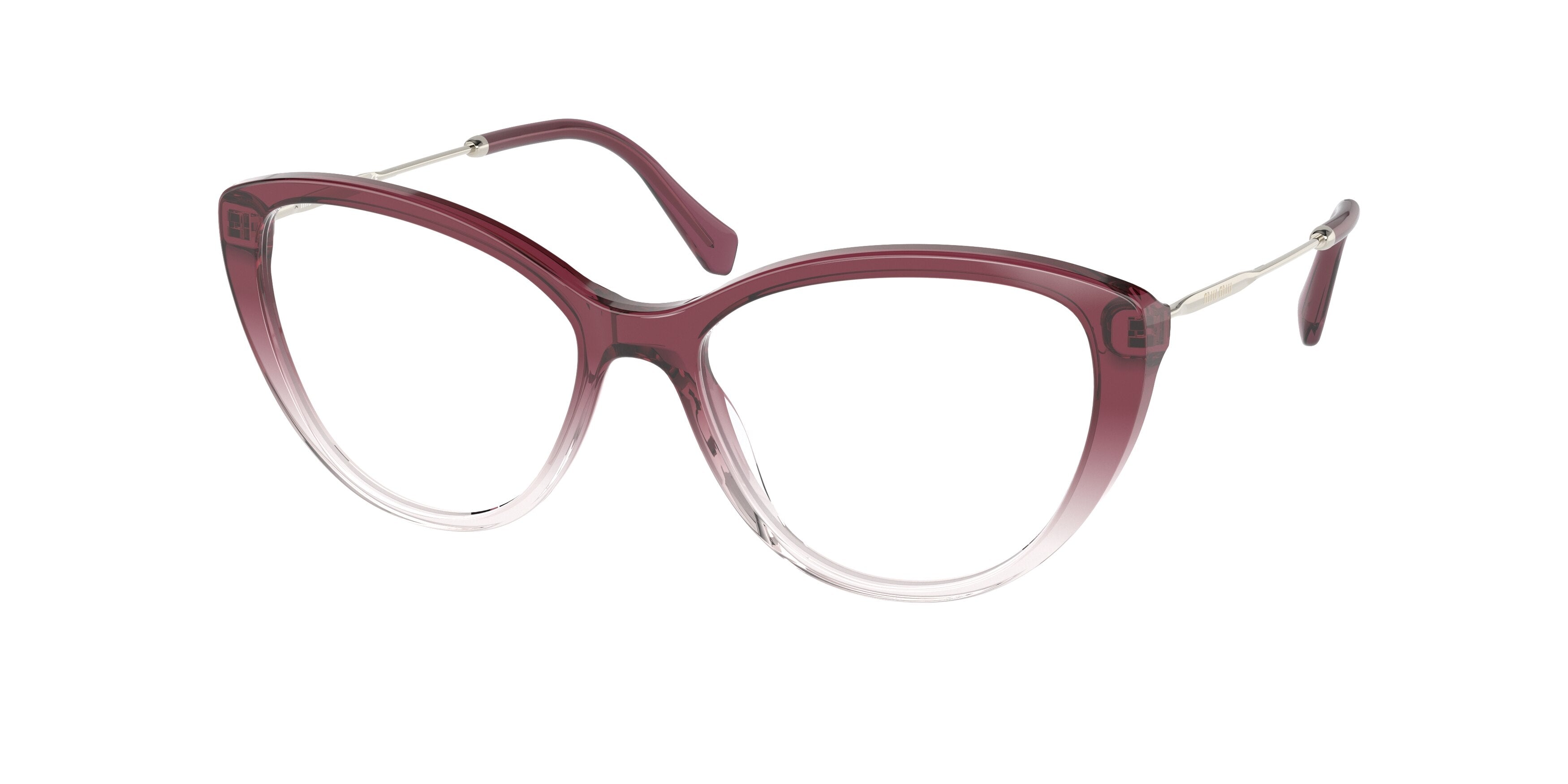 Miu Miu CORE COLLECTION MU02SV Cat Eye Eyeglasses  04T1O1-Bordeaux Gradient 53-140-16 - Color Map Red