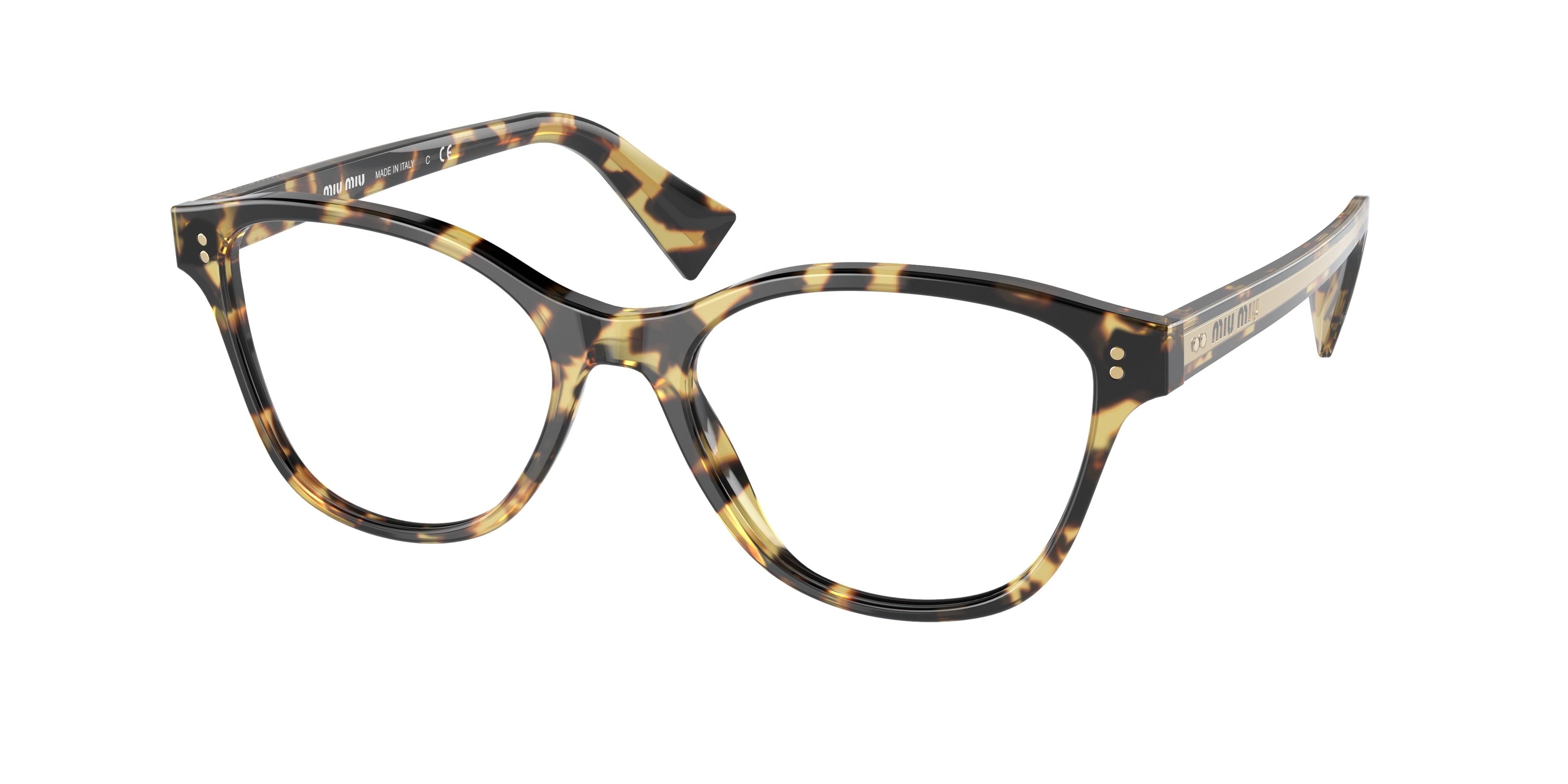 Miu Miu MU02UV Square Eyeglasses  7S01O1-Light Havana 54-145-18 - Color Map Tortoise